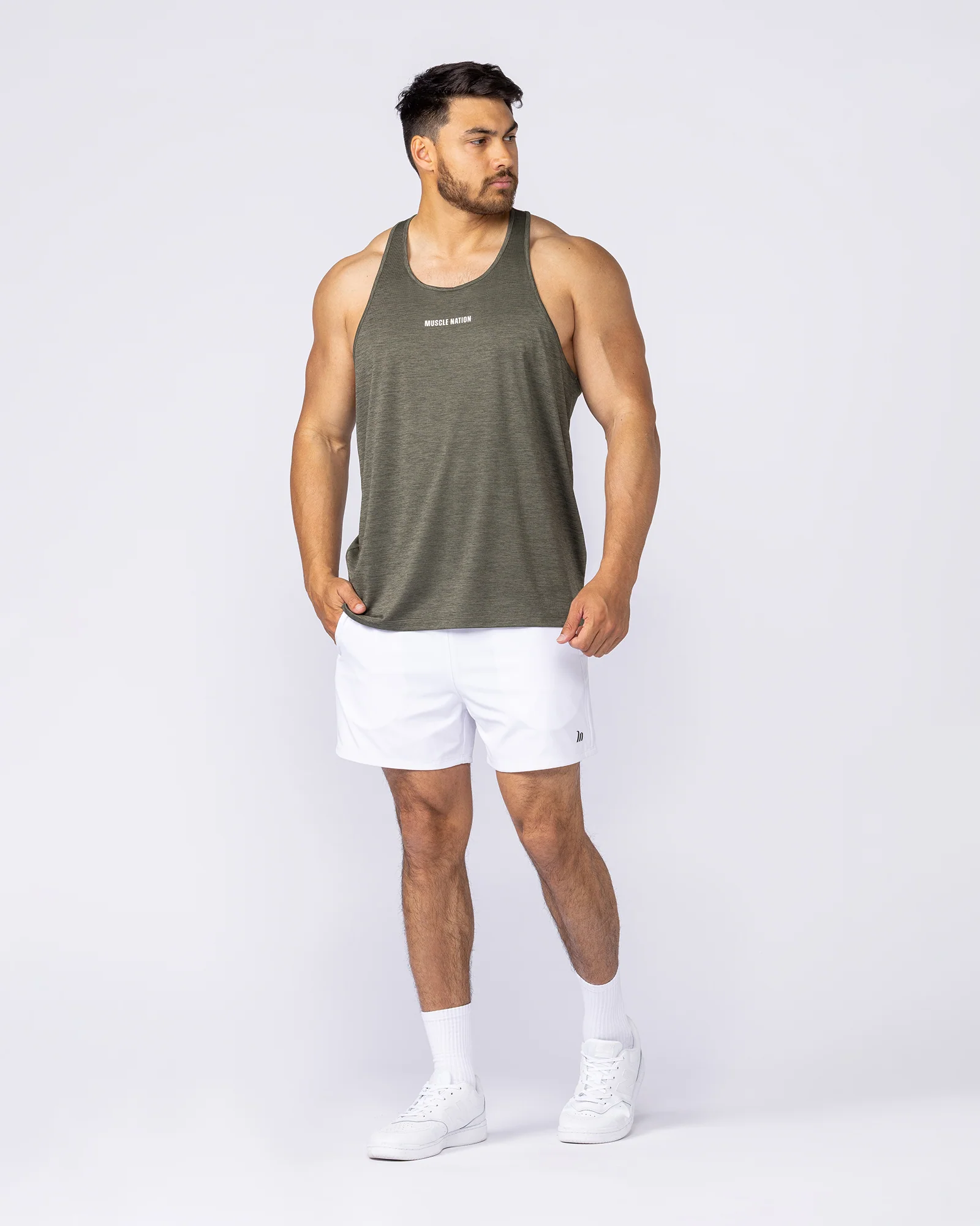Aero Y Back Singlet - Khaki - Image 6