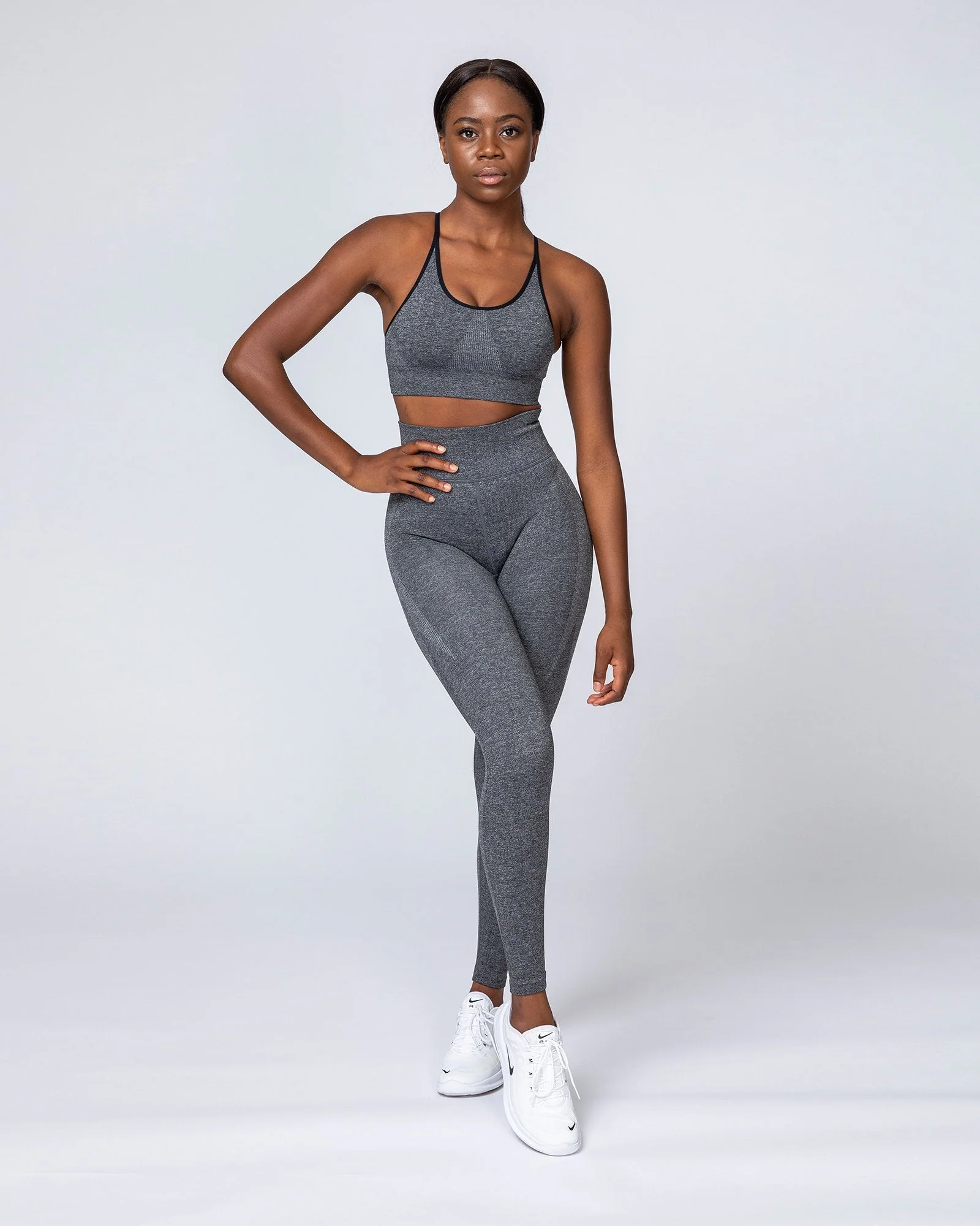 All Day Strap Seamless Bra - Charcoal Marl - Image 5