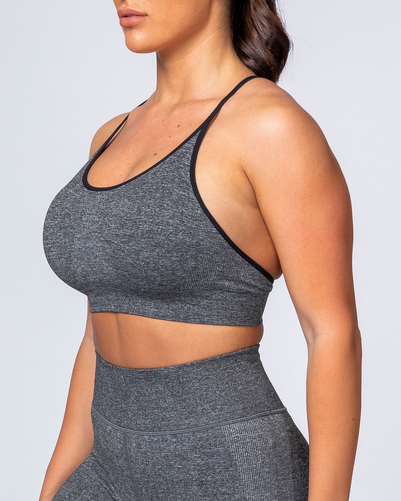 All Day Strap Seamless Bra - Charcoal Marl - Image 6