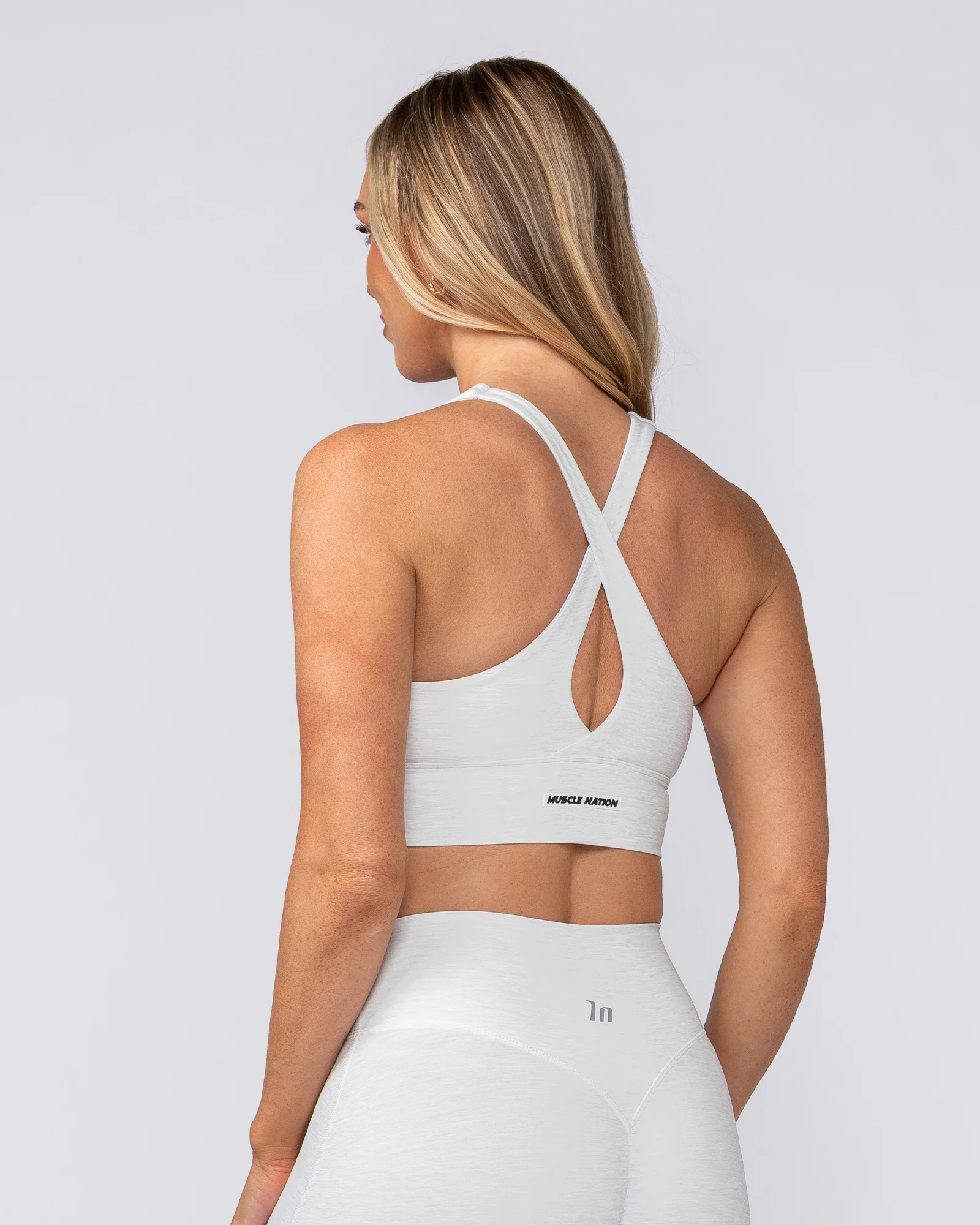 Allure Longline Bra - White Grey Marl - Image 4
