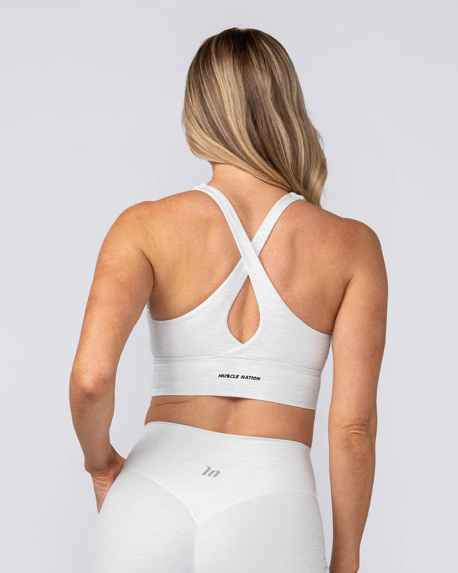 Allure Longline Bra - White Grey Marl - Image 5
