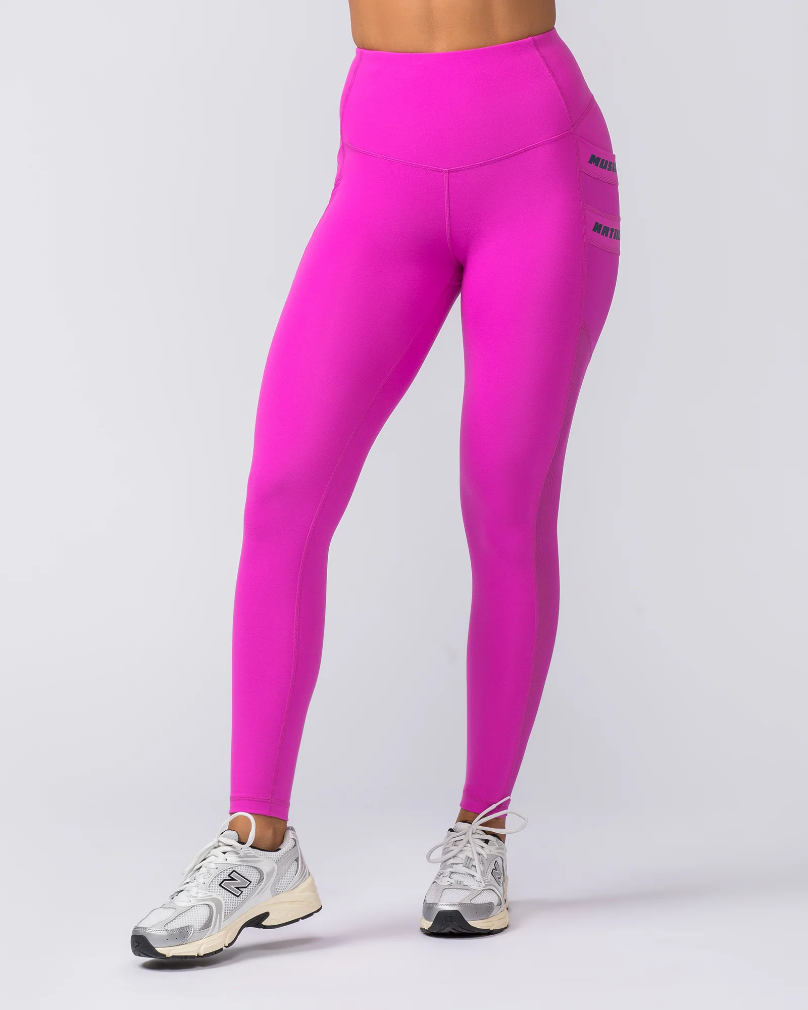 Amplify Pocket Ankle Length Leggings - Hyper Fuchsia - Image 3