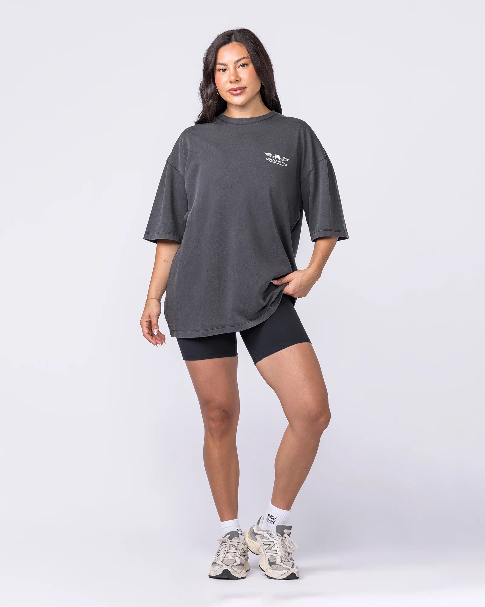 Archives Oversized Vintage Tee - Washed Black - Image 9