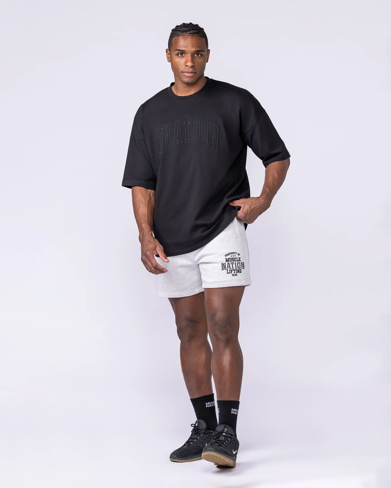 Archives Sweat 5" Shorts - Snow Grey Marl - Image 6