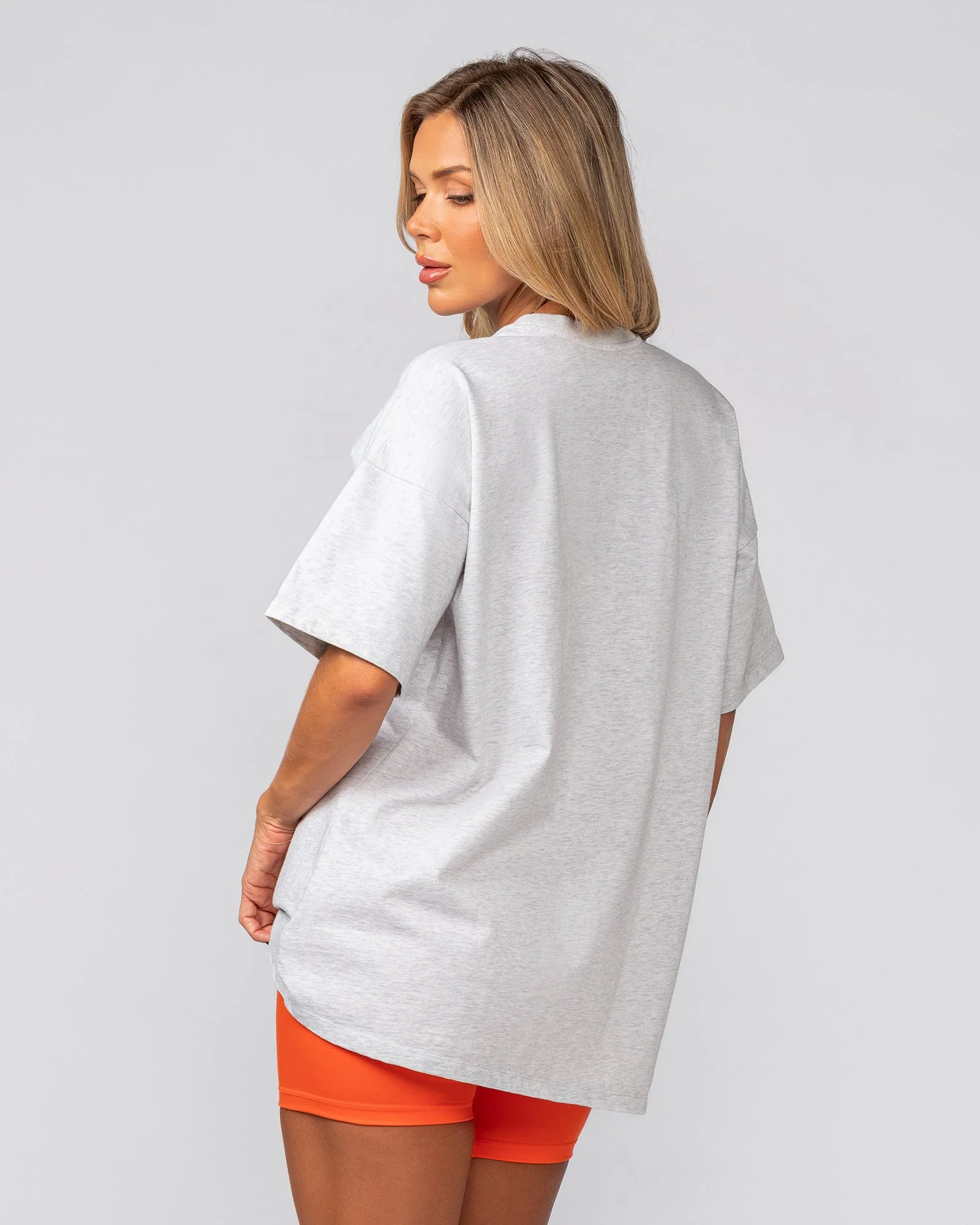 Athletics Oversized Tee - Snow Grey Marl - Image 4