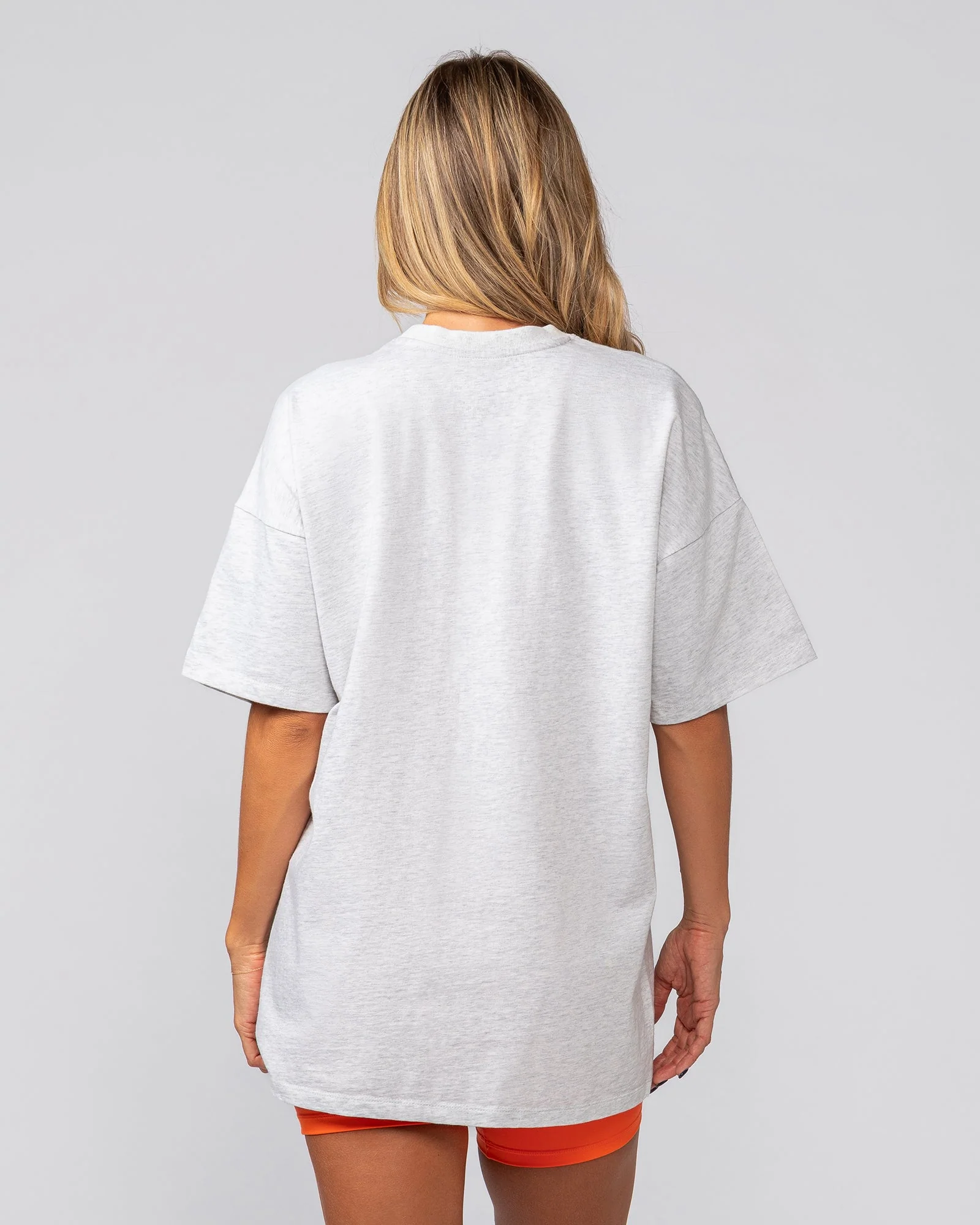 Athletics Oversized Tee - Snow Grey Marl - Image 5