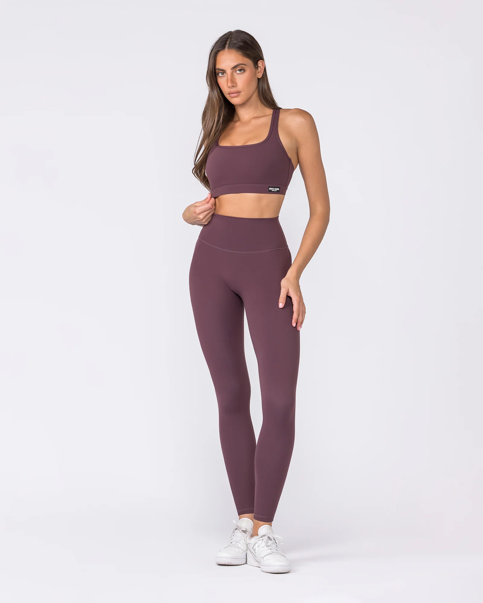 Aura Peachy High Invisible Scrunch Ankle Leggings - Dark Cherry - Image 6