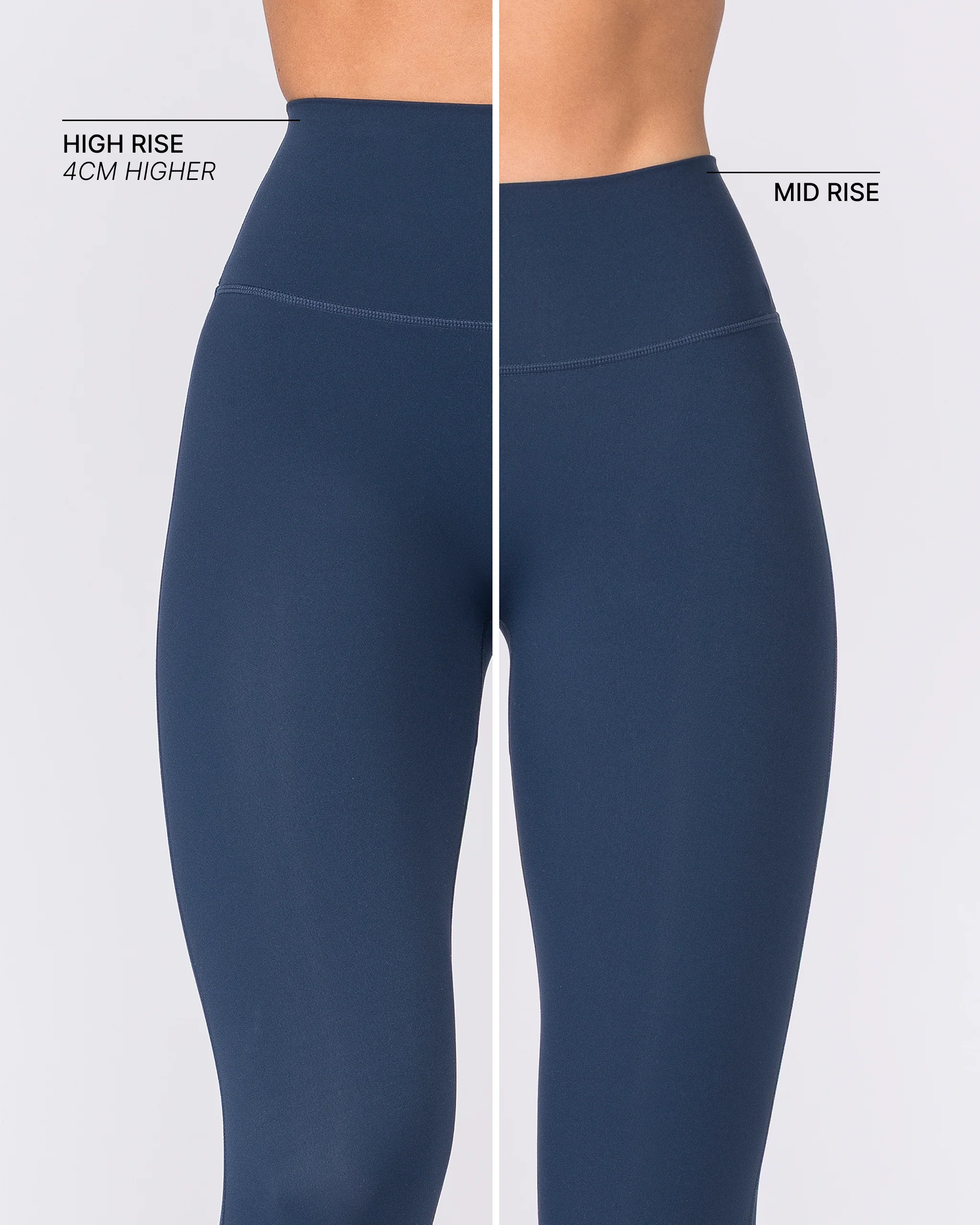 Aura Peachy High Invisible Scrunch Ankle Leggings - Navy - Image 2