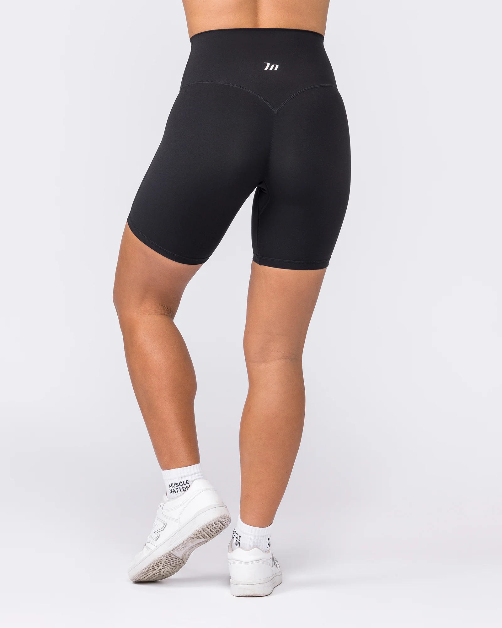 Aura Peachy High Invisible Scrunch Bike Shorts - Black - Image 5
