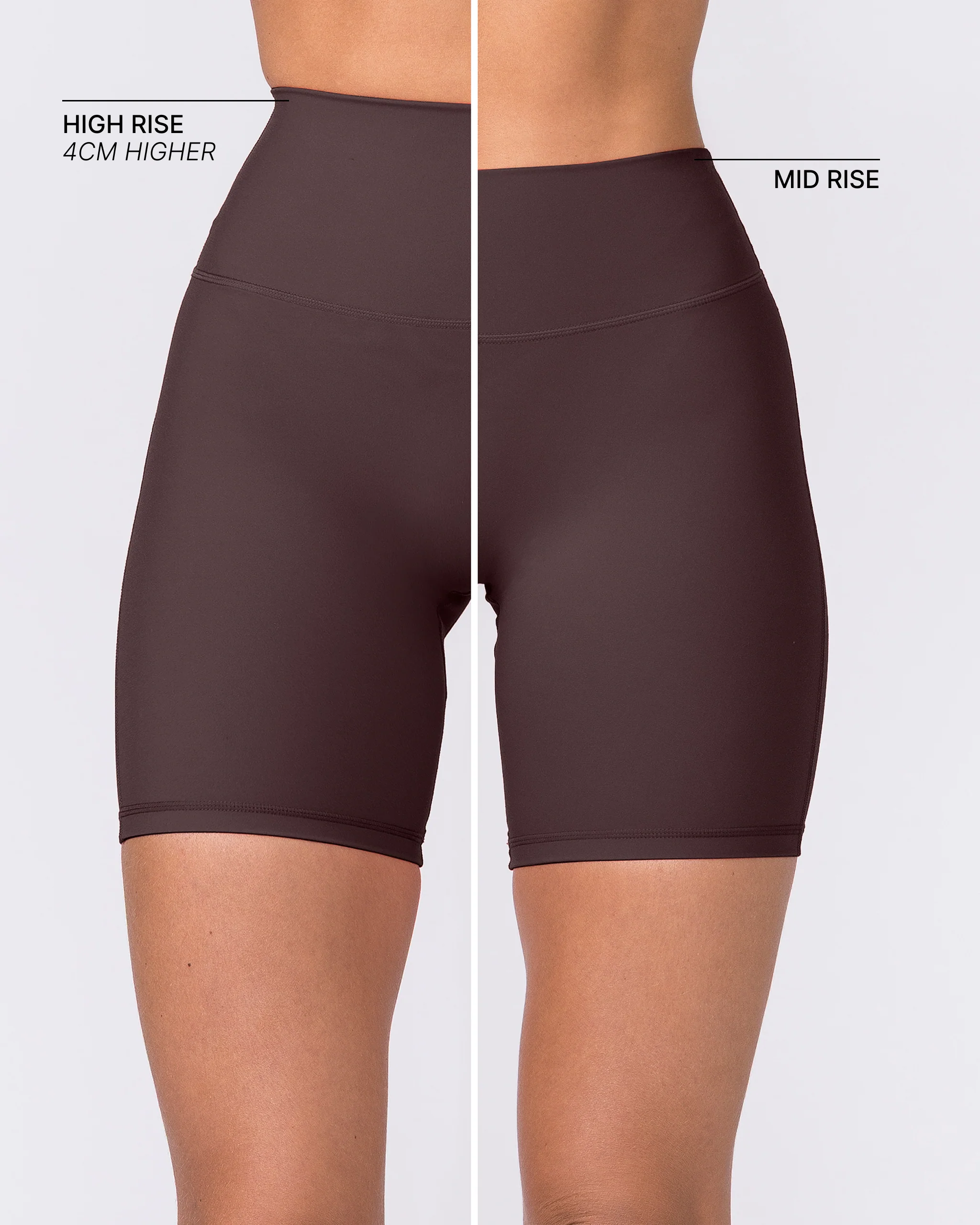 Aura Peachy High Invisible Scrunch Bike Shorts - Cocoa - Image 2