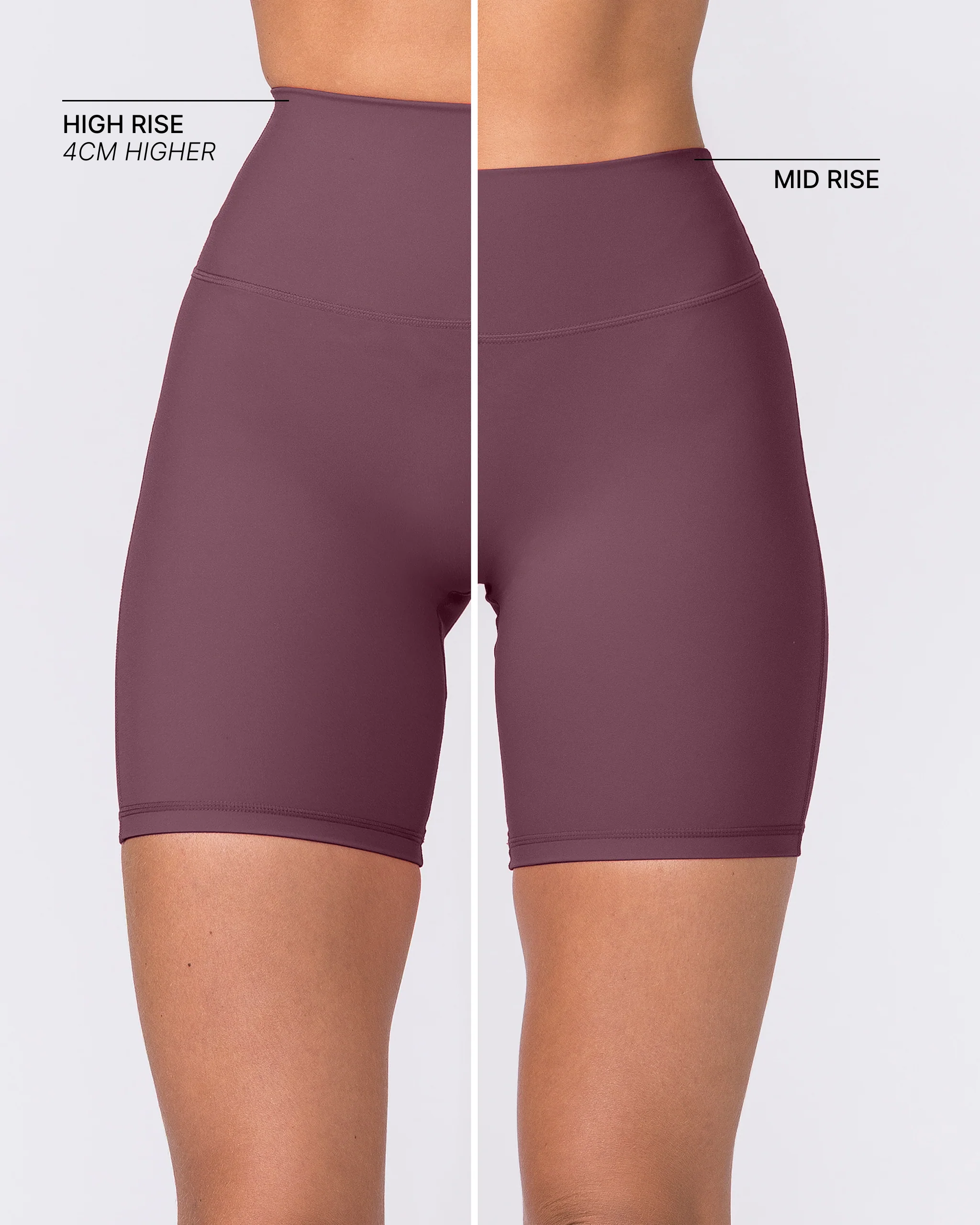 Aura Peachy High Invisible Scrunch Bike Shorts - Dark Cherry - Image 2
