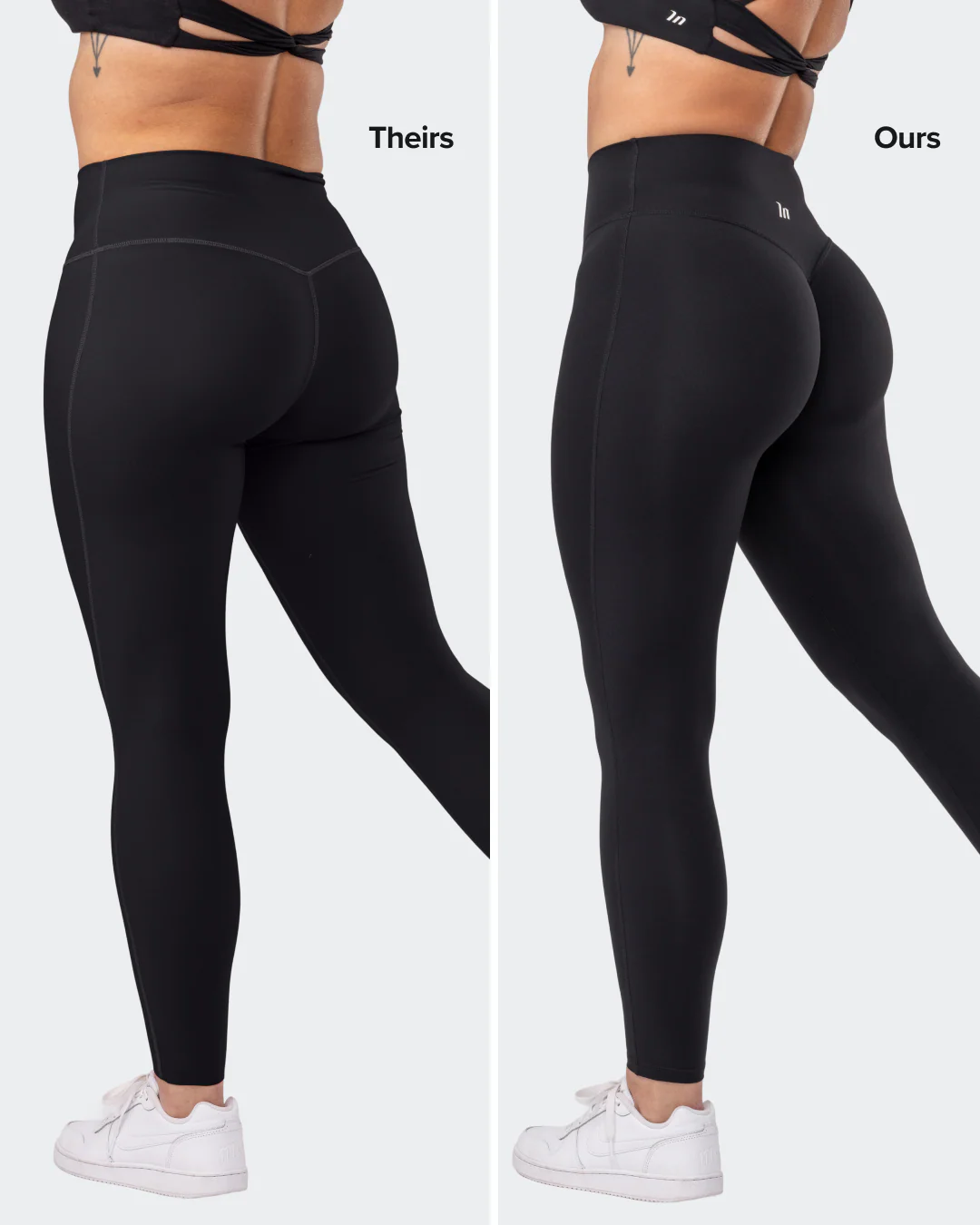 Aura Peachy Invisible Scrunch Ankle Leggings - Black - Image 2