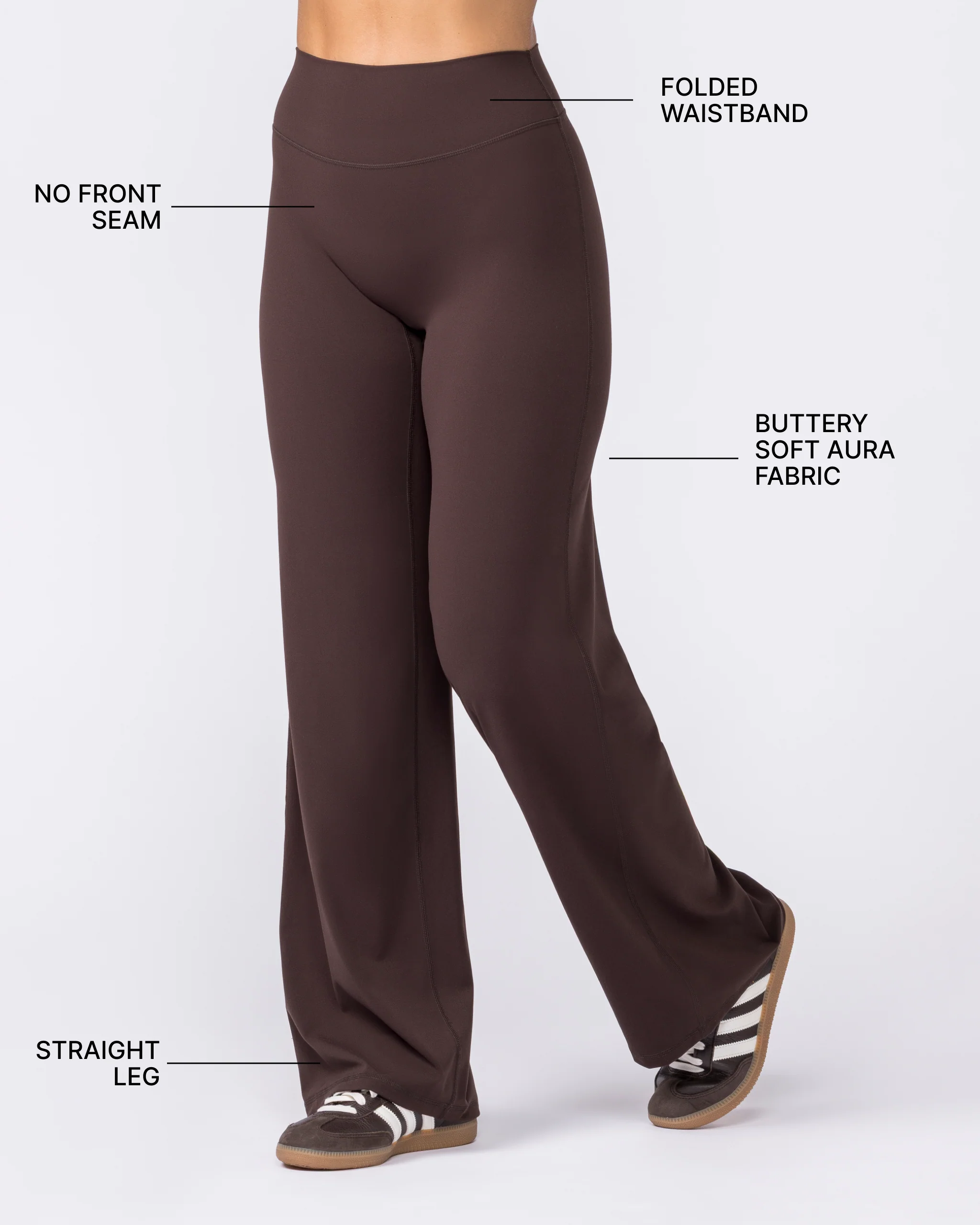 Aura Straight Leggings Short - Cocoa - Image 2