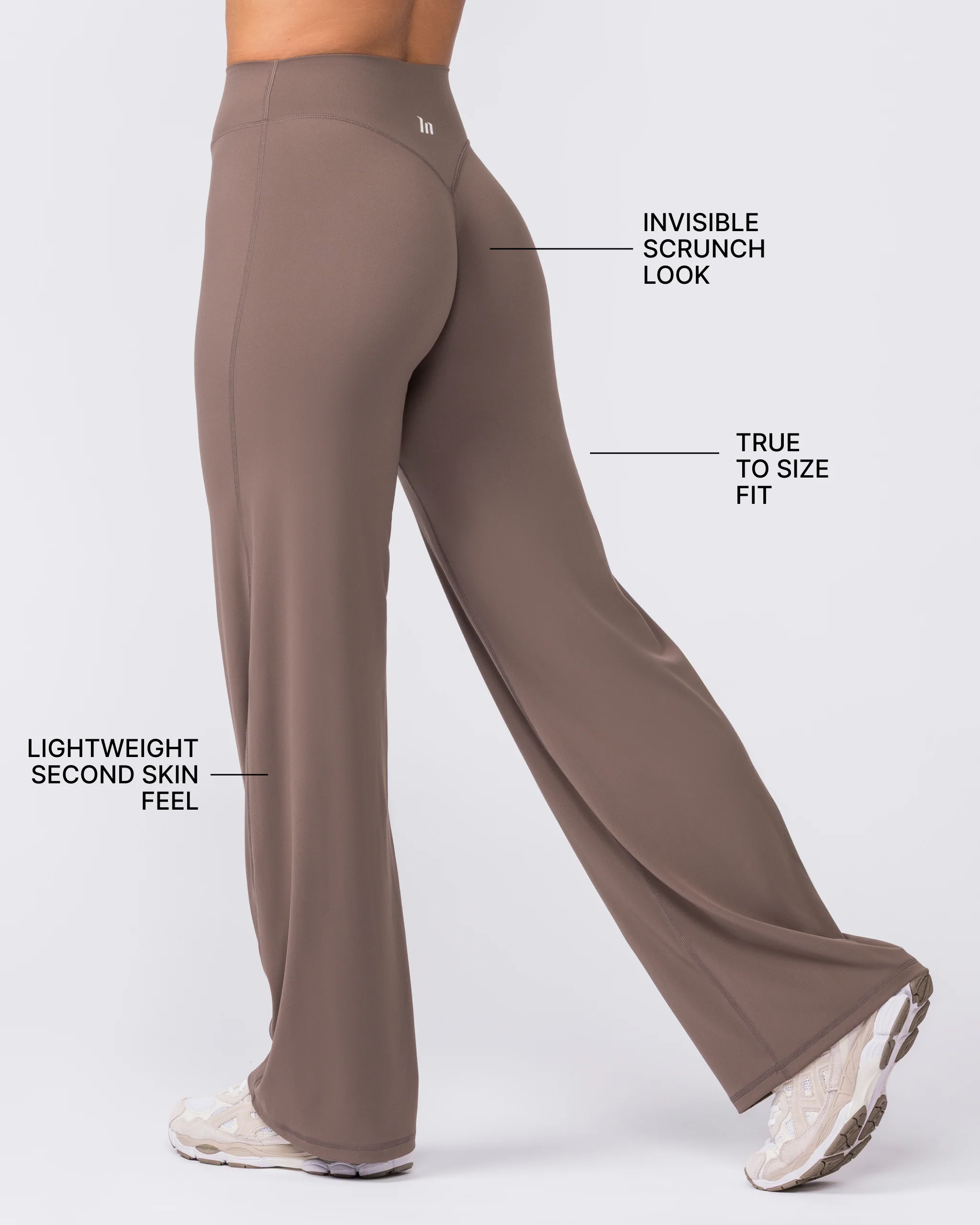 Aura Straight Leggings Short - Taupe - Image 2