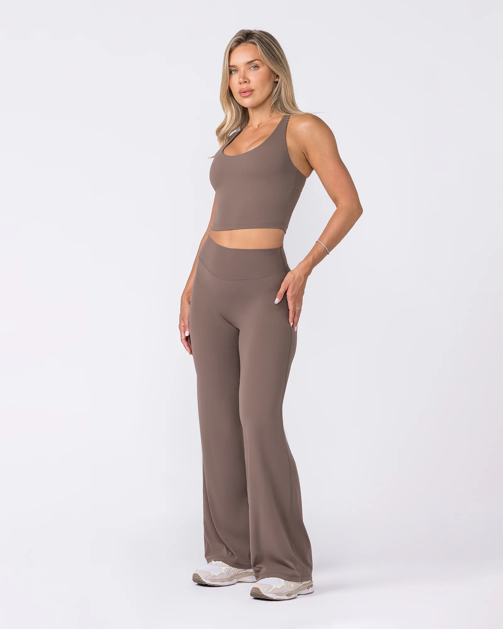 Aura Straight Leggings Short - Taupe - Image 7