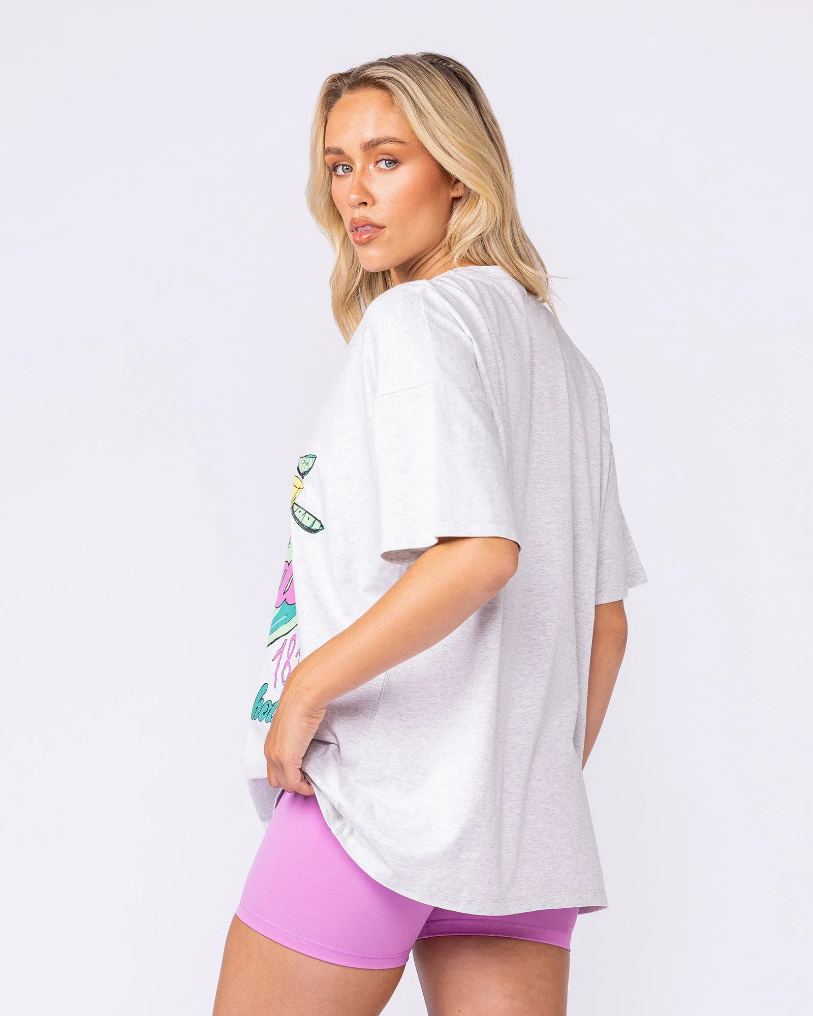 Blanco Oversized Tee - Snow Grey Marl - Image 2