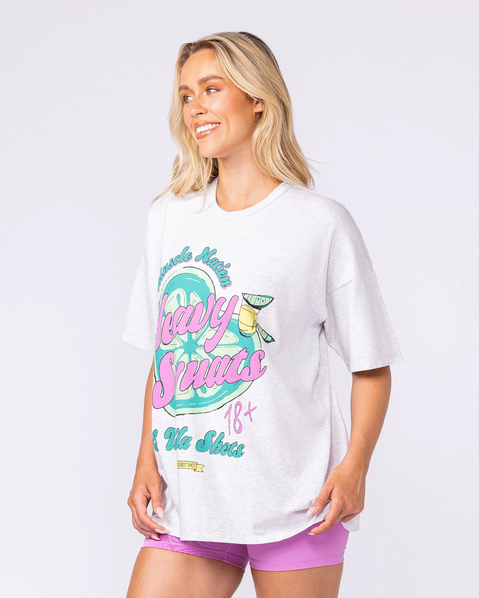 Blanco Oversized Tee - Snow Grey Marl - Image 4