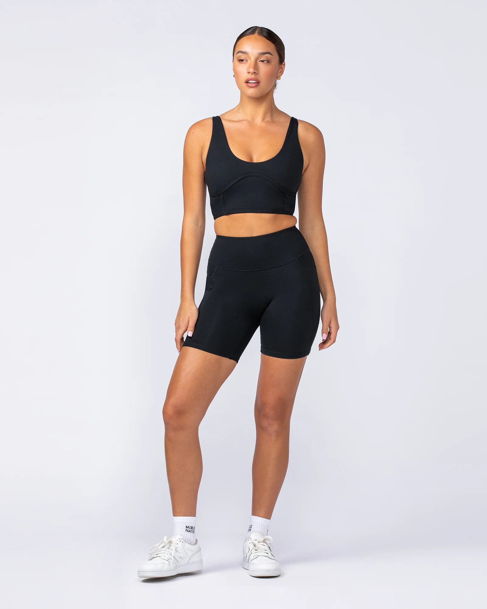 Booty Shaper Pocket Bike Shorts - Black - Image 7
