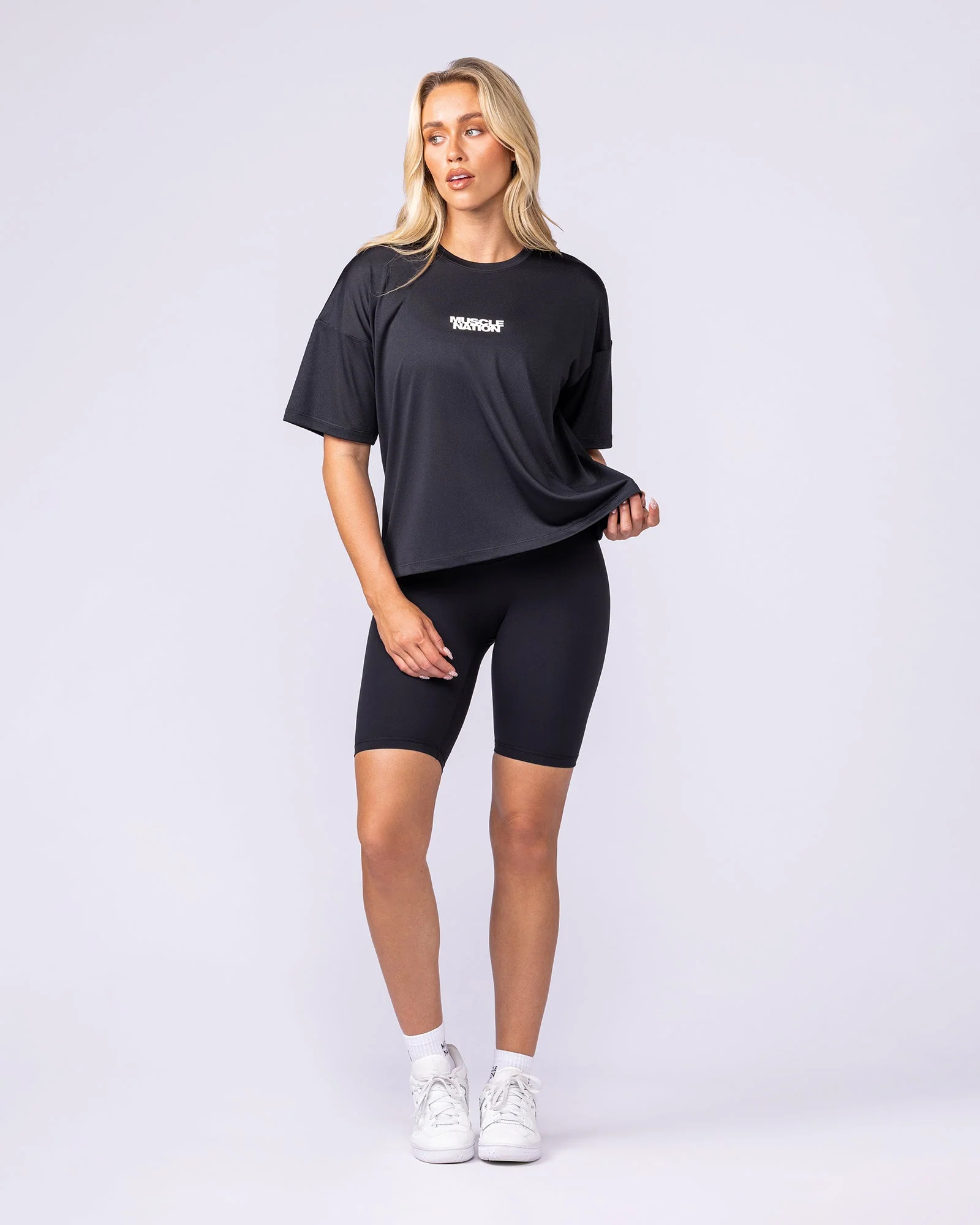 Boxy Training Tee - Black - Image 6