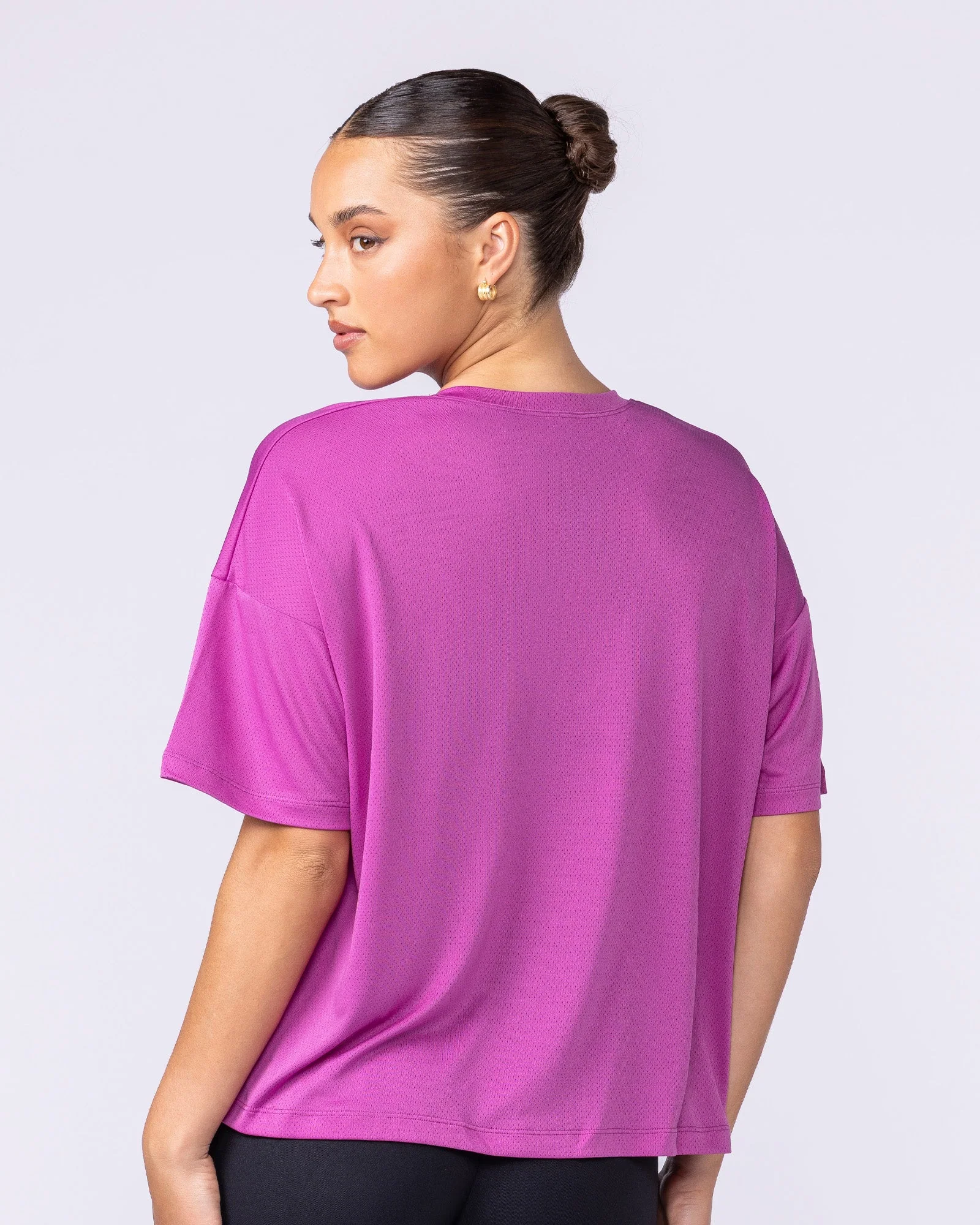 Boxy Training Tee - Radiant Orchid - Image 4