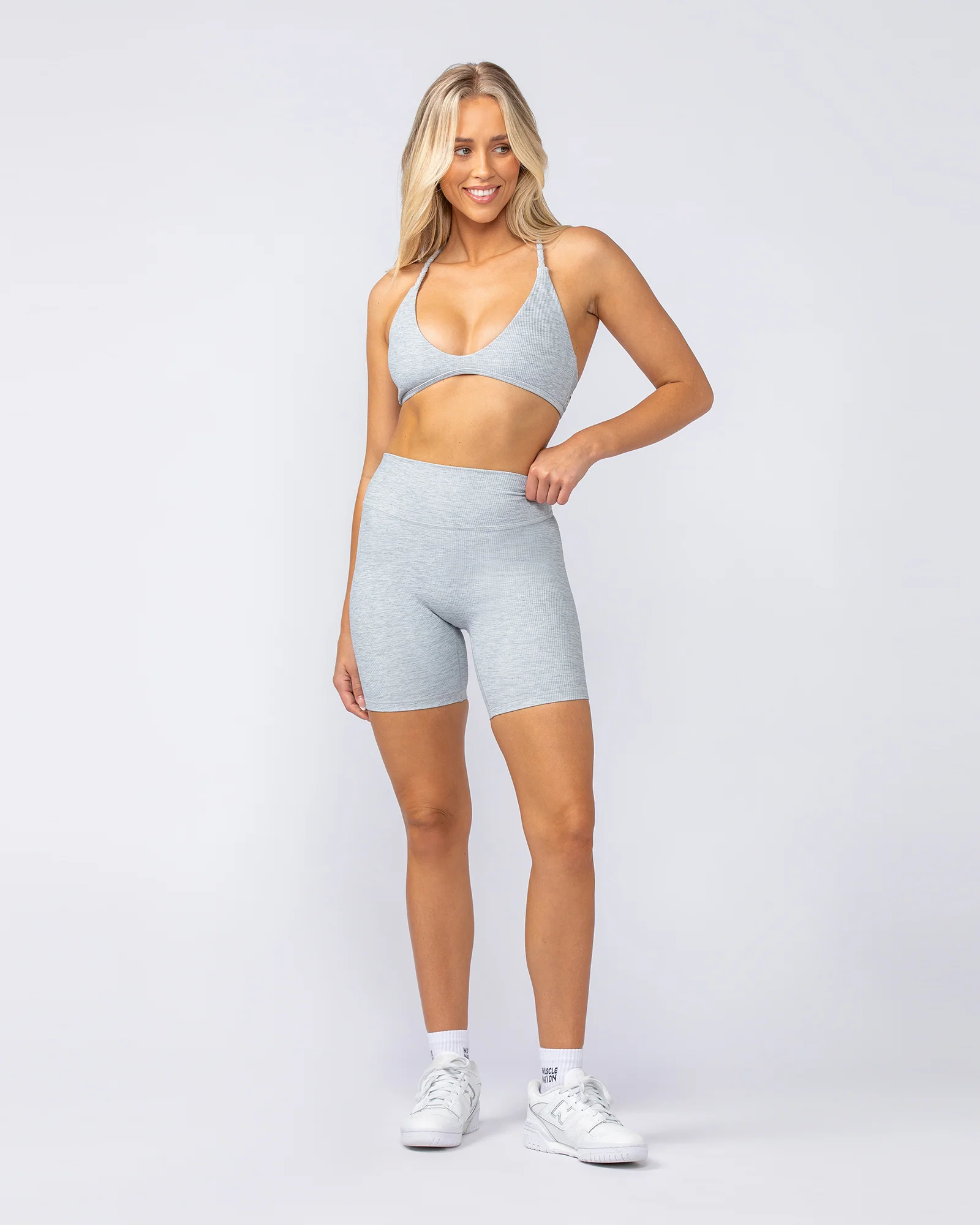 Breeze Rib Bralette - Grey Marl - Image 6