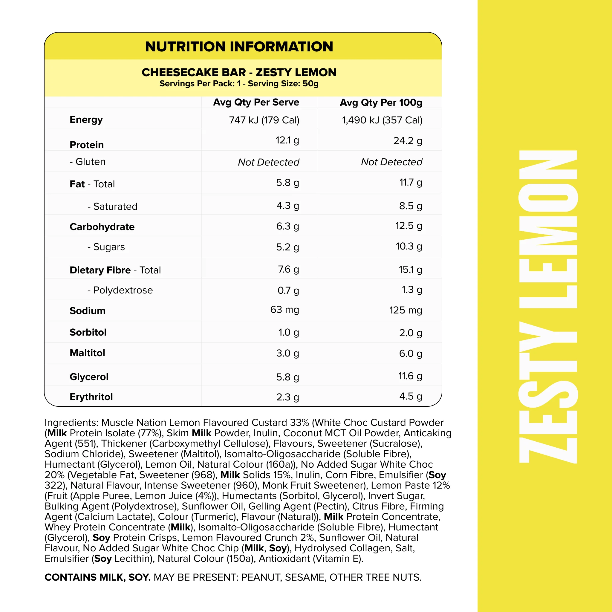 CHEESECAKE Protein Bar - Zesty Lemon - Box of 12 - Image 3