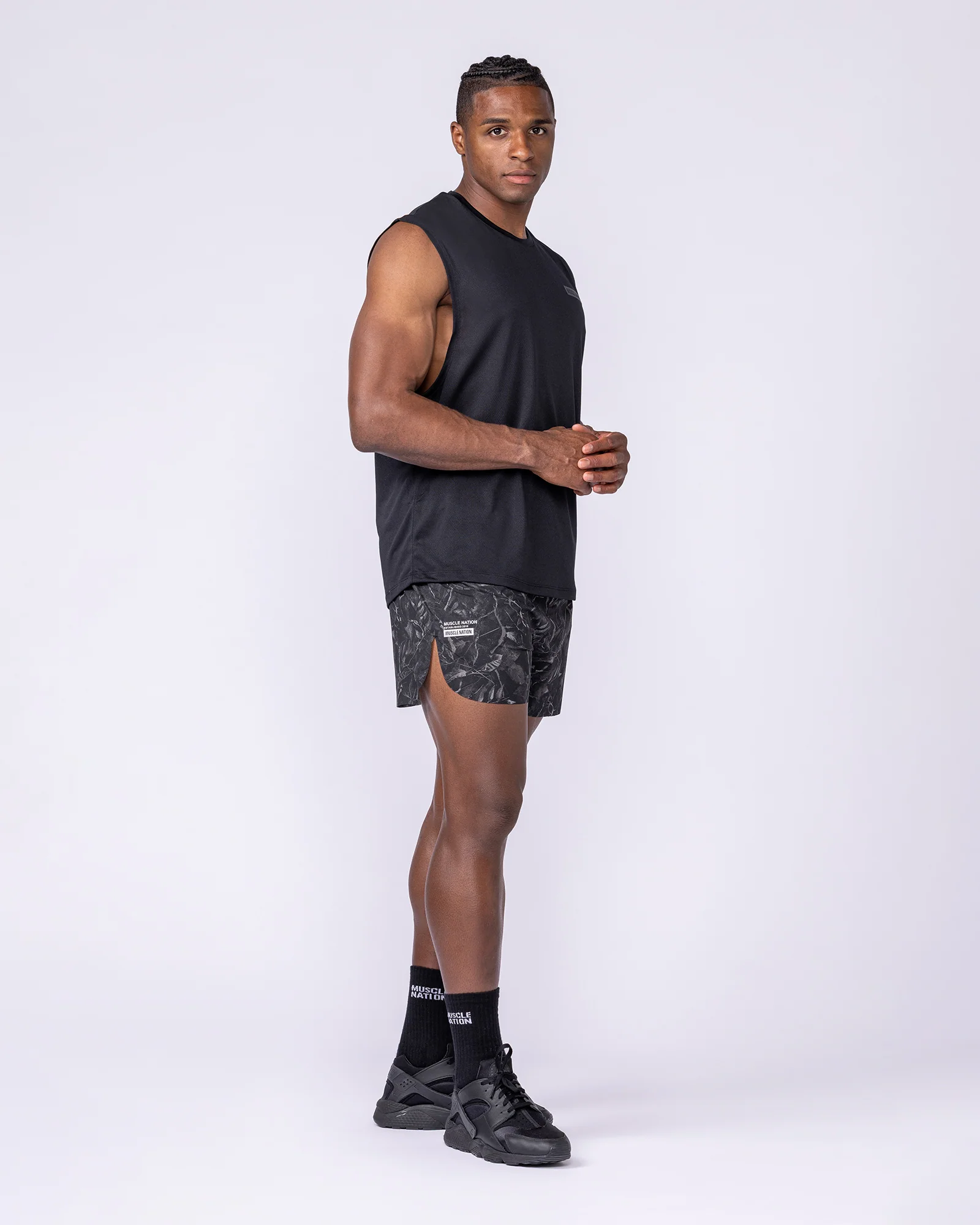 Compete 3" Run Shorts - Tree Camo Monochrome - Image 8