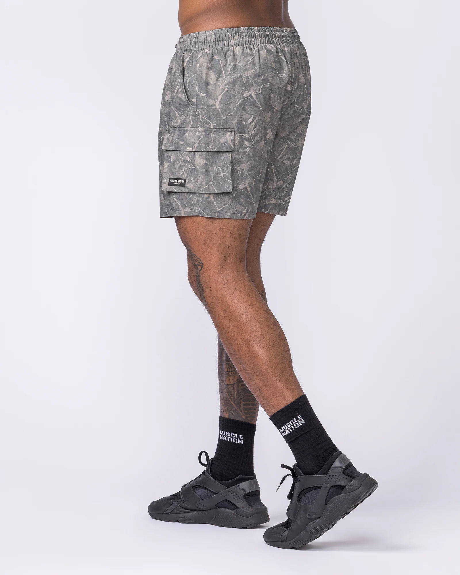 Daily Cargo 5" Shorts - Washed Tree Camo Grey - Image 2