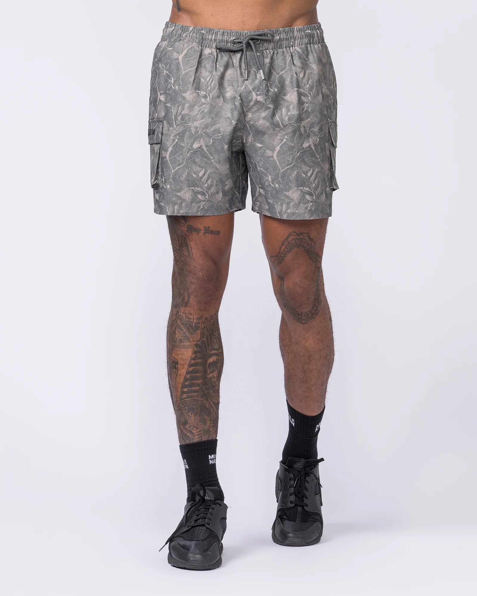 Daily Cargo 5" Shorts - Washed Tree Camo Grey - Image 3