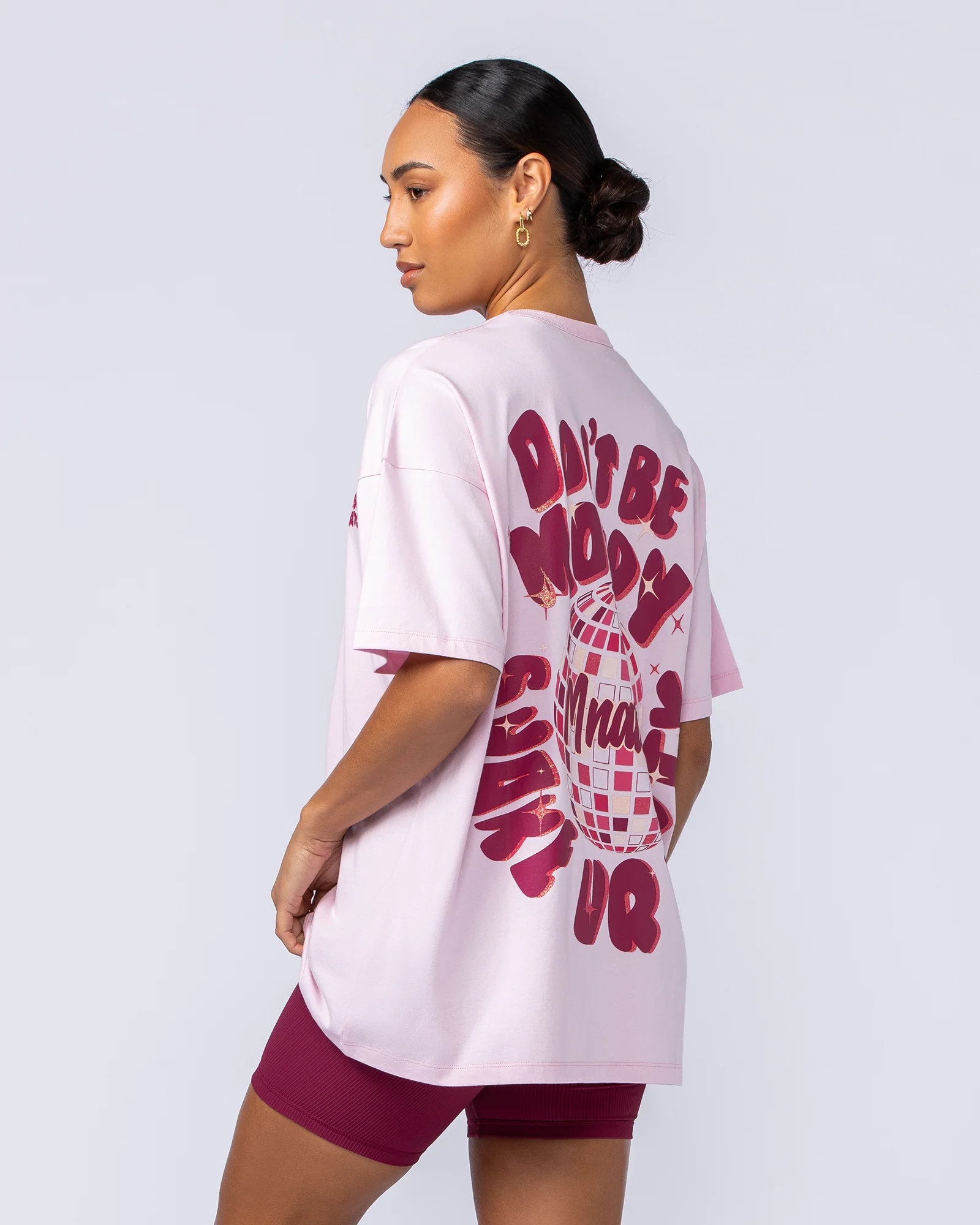 Don't Be Moody Oversized Tee - Baby Pink - Image 4