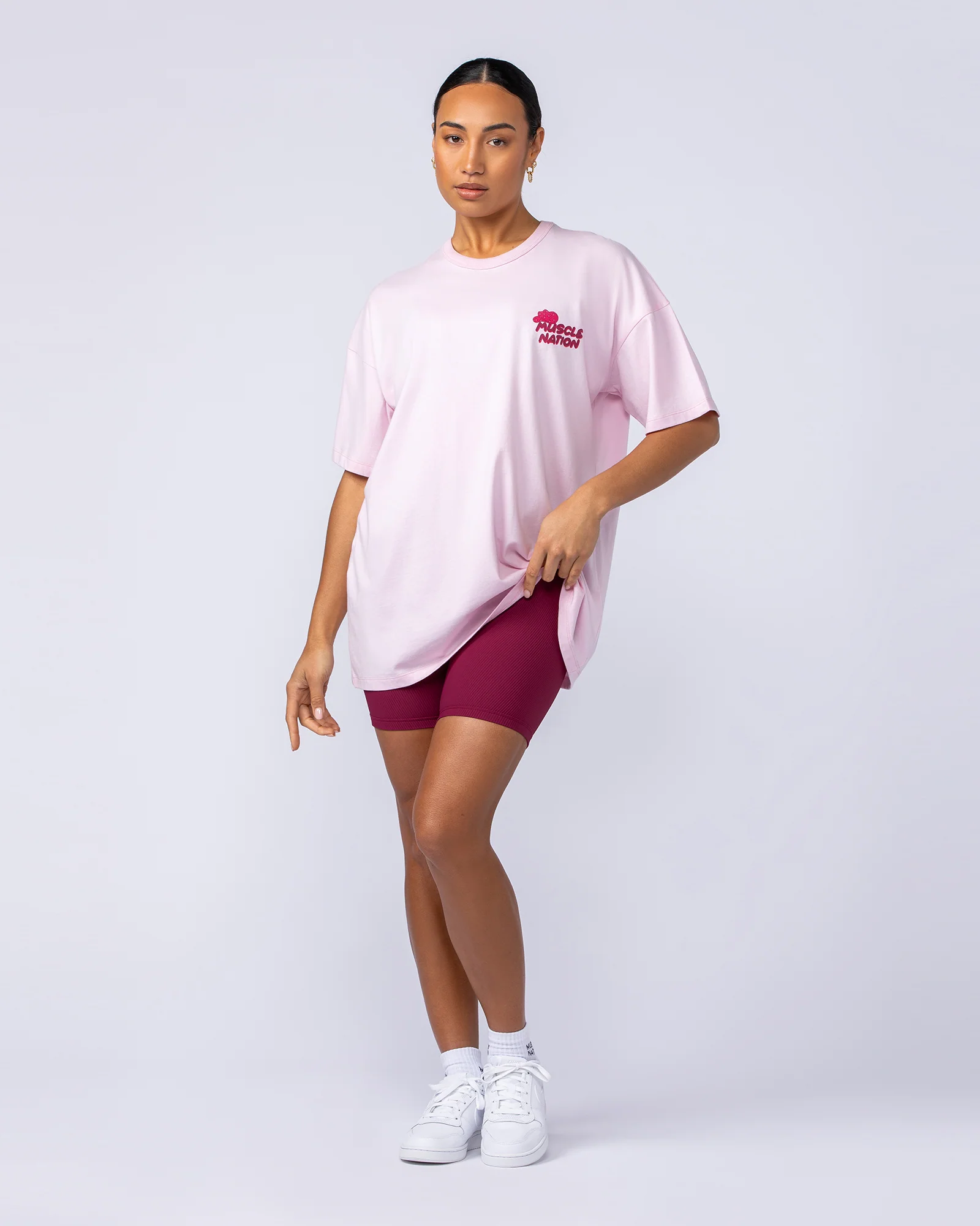 Don't Be Moody Oversized Tee - Baby Pink - Image 6