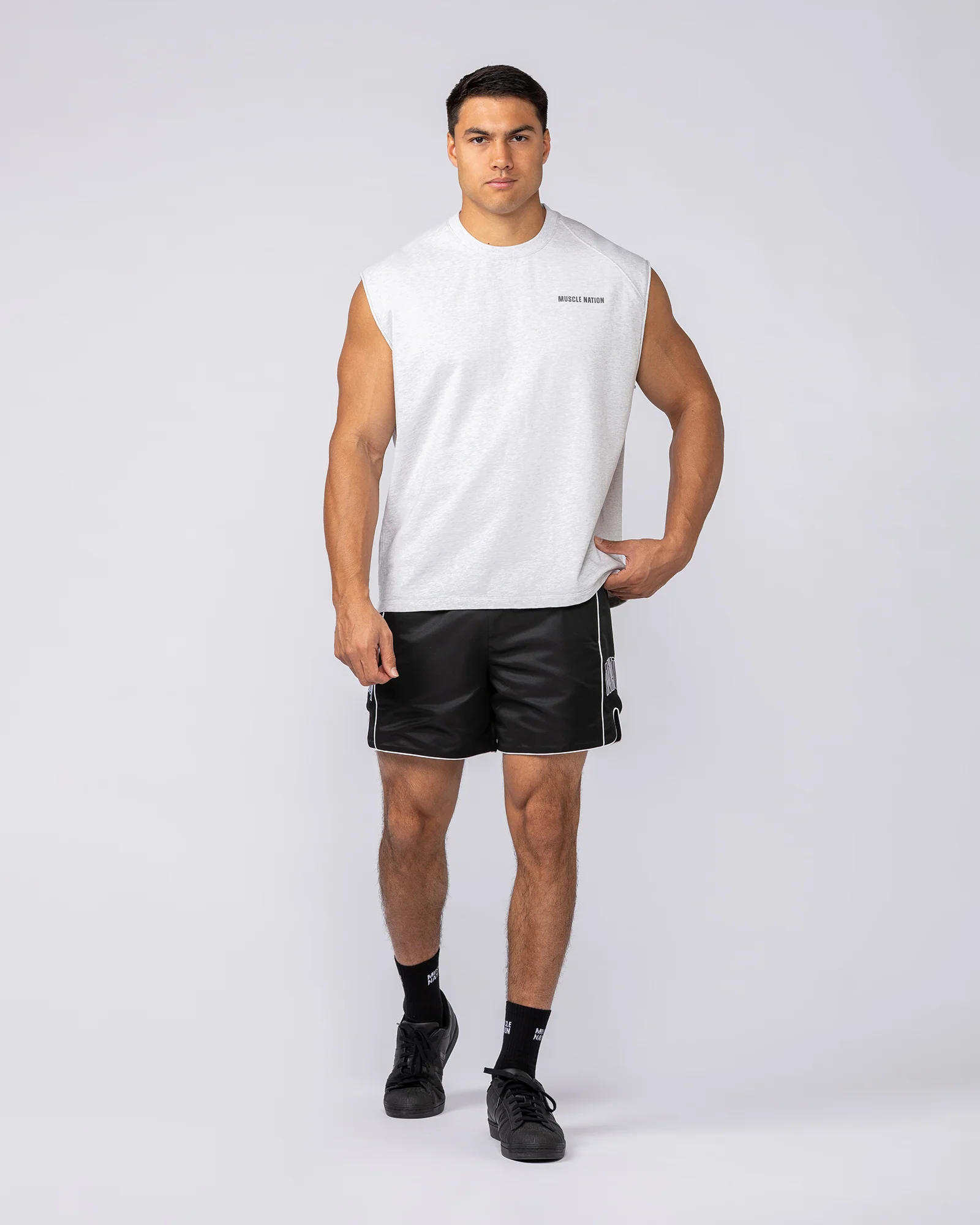 Essential Boxy Muscle Tank - Snow Grey Marl - Image 6