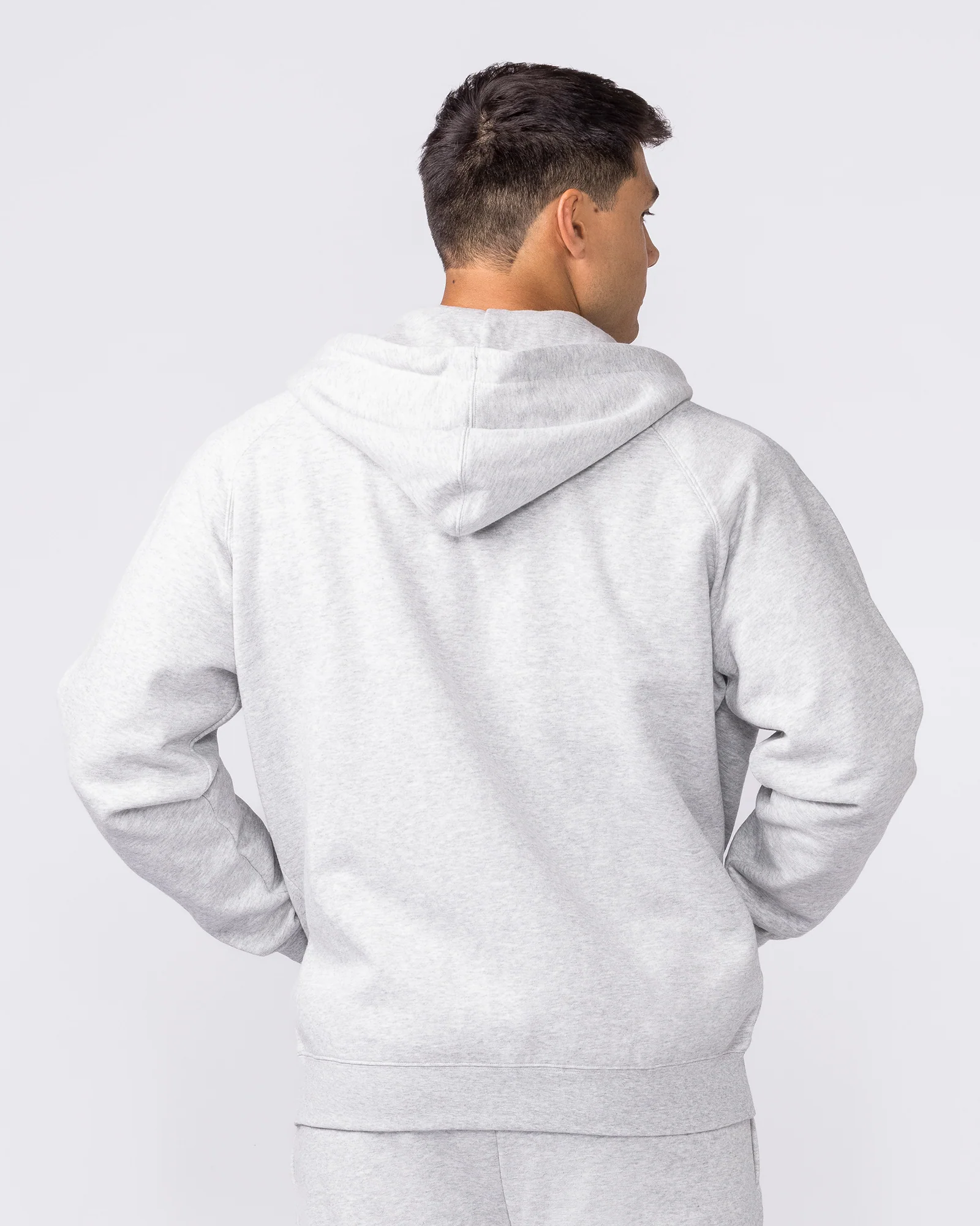 Essential Zip Hoodie - Grey Marl - Image 5