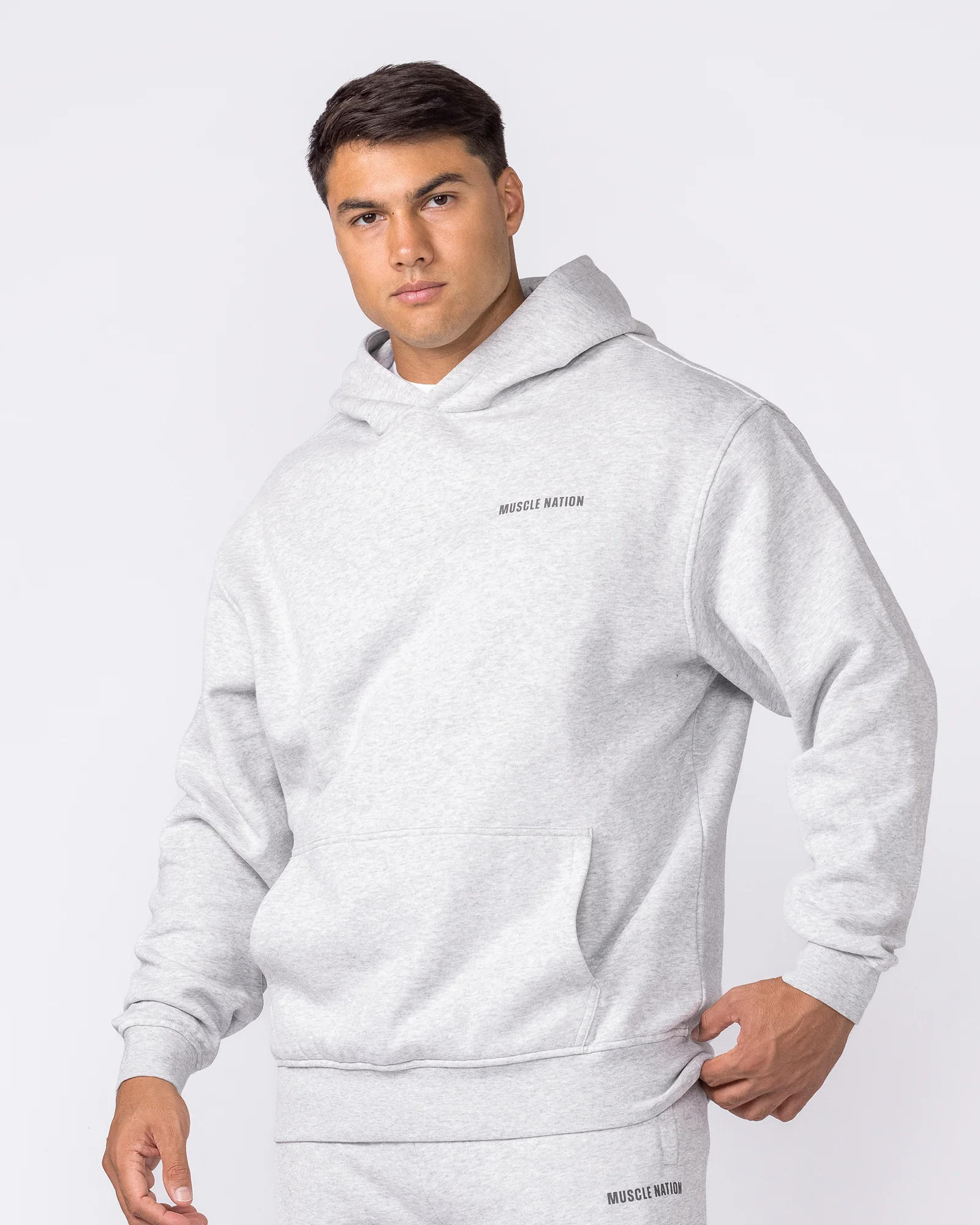 Essential Hoodie - Grey Marl - Image 4