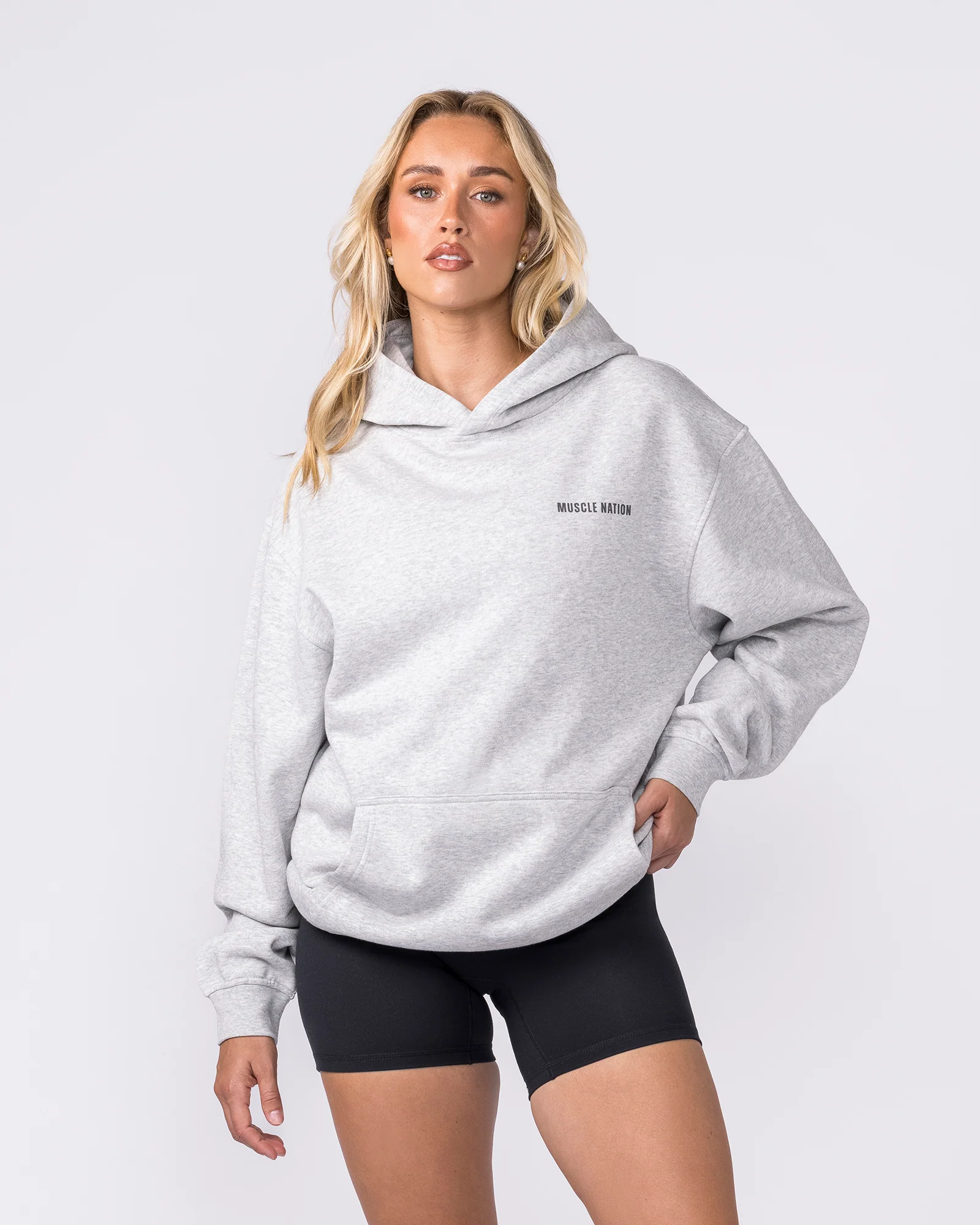 Essential Hoodie - Grey Marl - Image 7