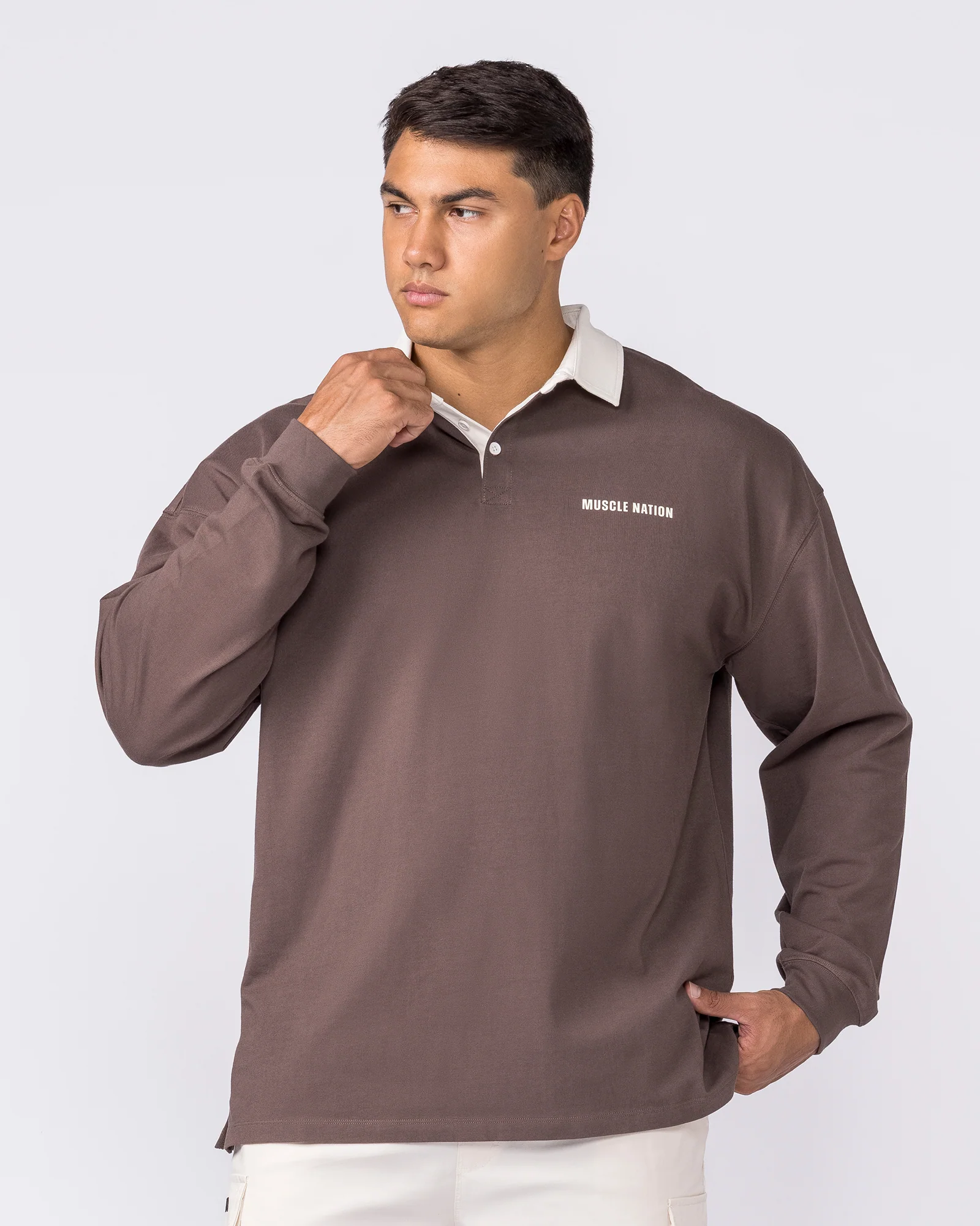 Essential Lightweight Rugby Jersey - Dark Taupe - Image 3