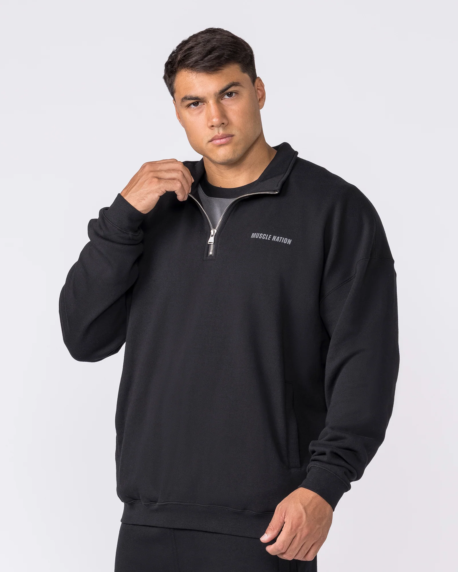 Essential Quarter Zip - Black - Image 4