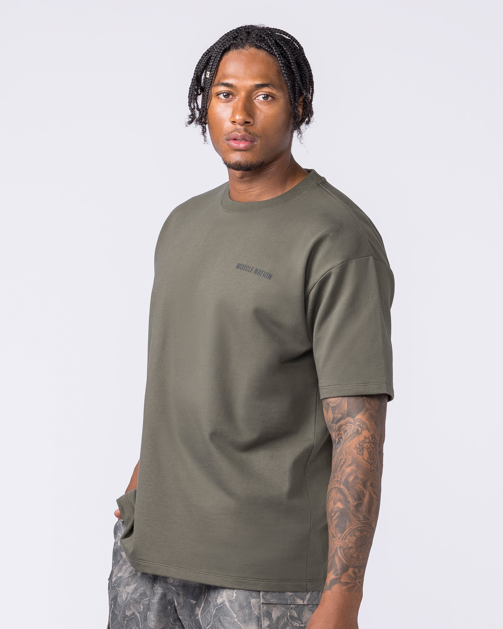 Essential Regular Fit Tee - Dark Khaki - Image 4