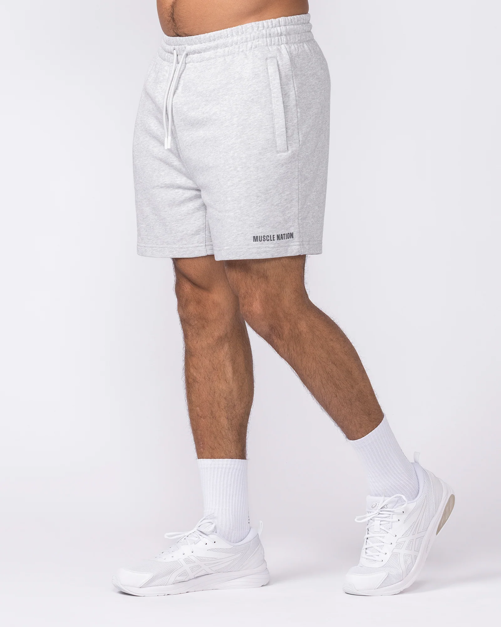 Essential Sweat 5" Shorts - Grey Marl - Image 4