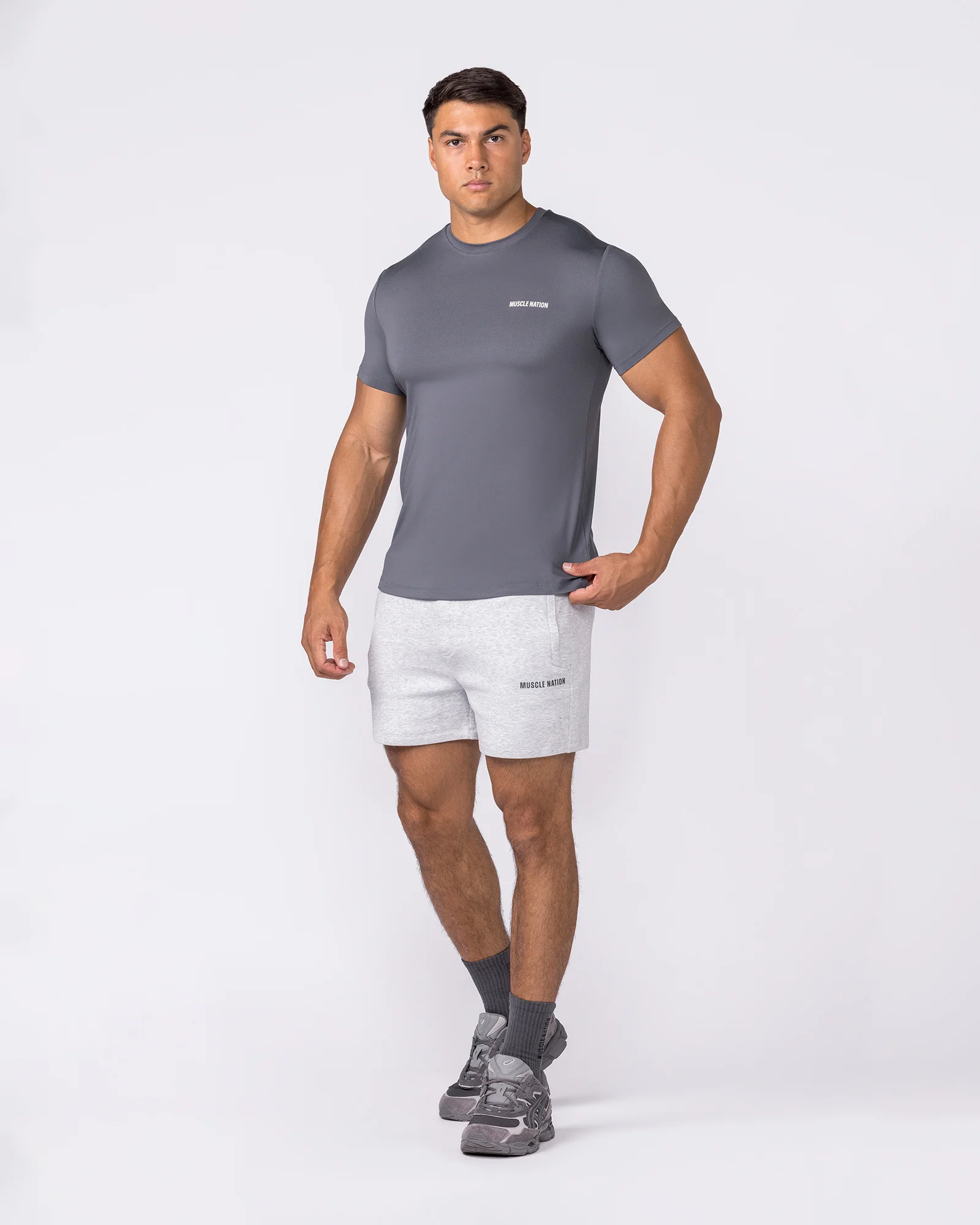 Essential Tech Shorts - Grey Marl - Image 6
