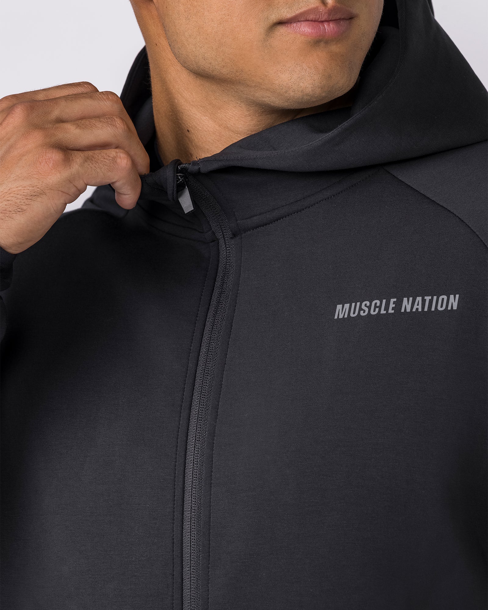 Essential Tech Zip Hoodie - Black - Image 3
