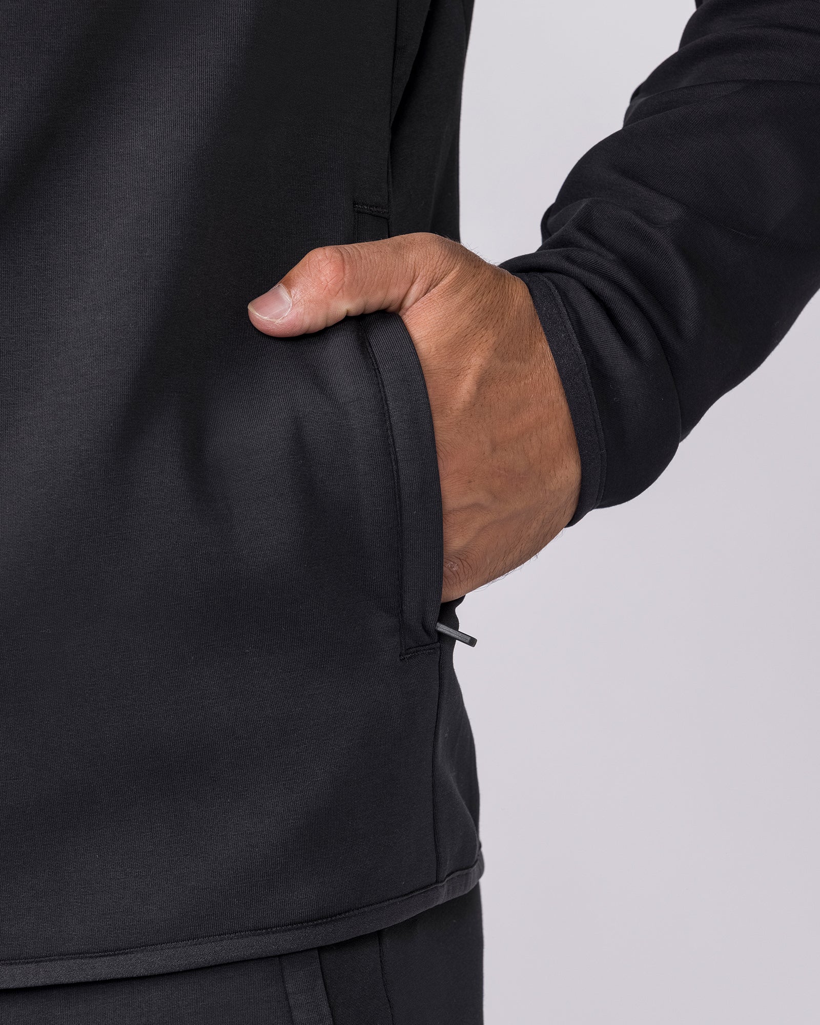 Essential Tech Zip Hoodie - Black - Image 6