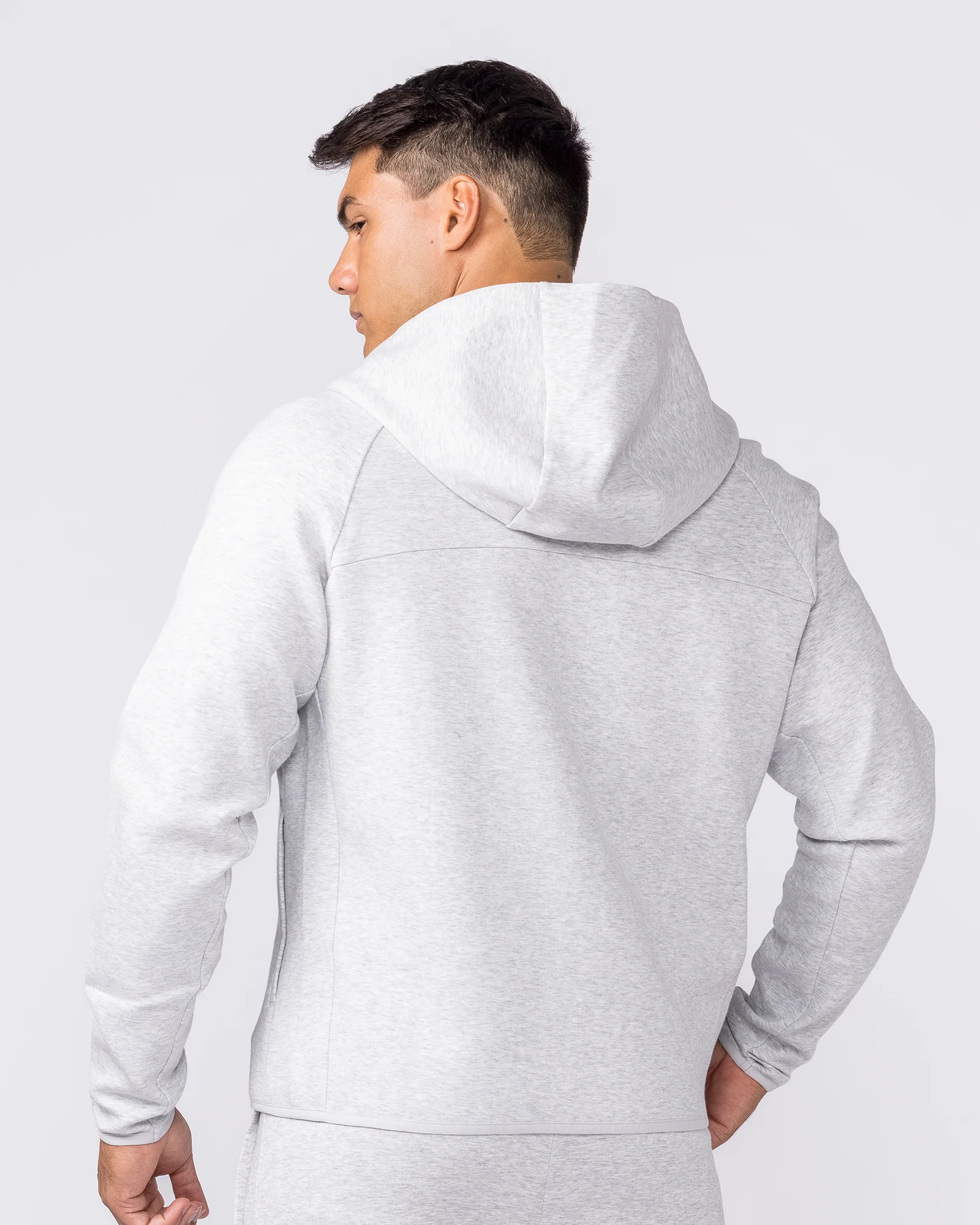 Essential Tech Zip Hoodie - Grey Marl - Image 2