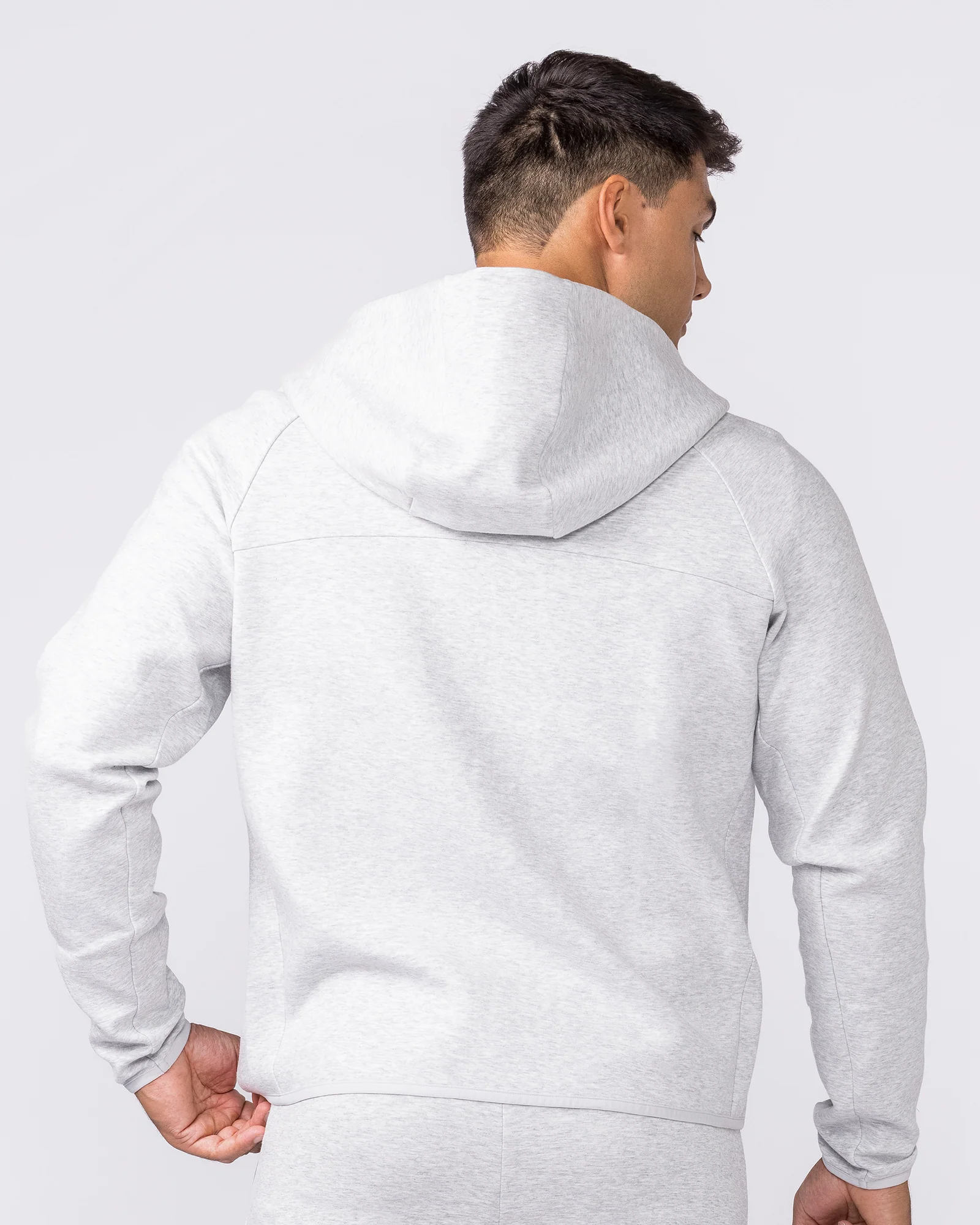Essential Tech Zip Hoodie - Grey Marl - Image 5