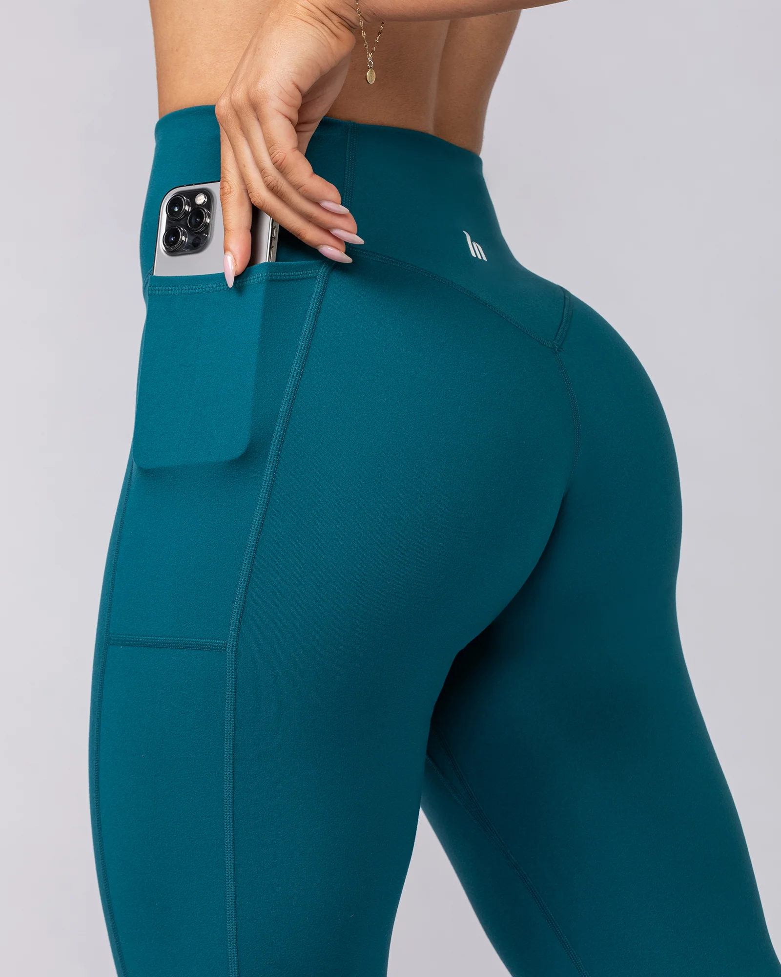 Everyday Pocket Ankle Length Leggings - Deep Teal - Image 4