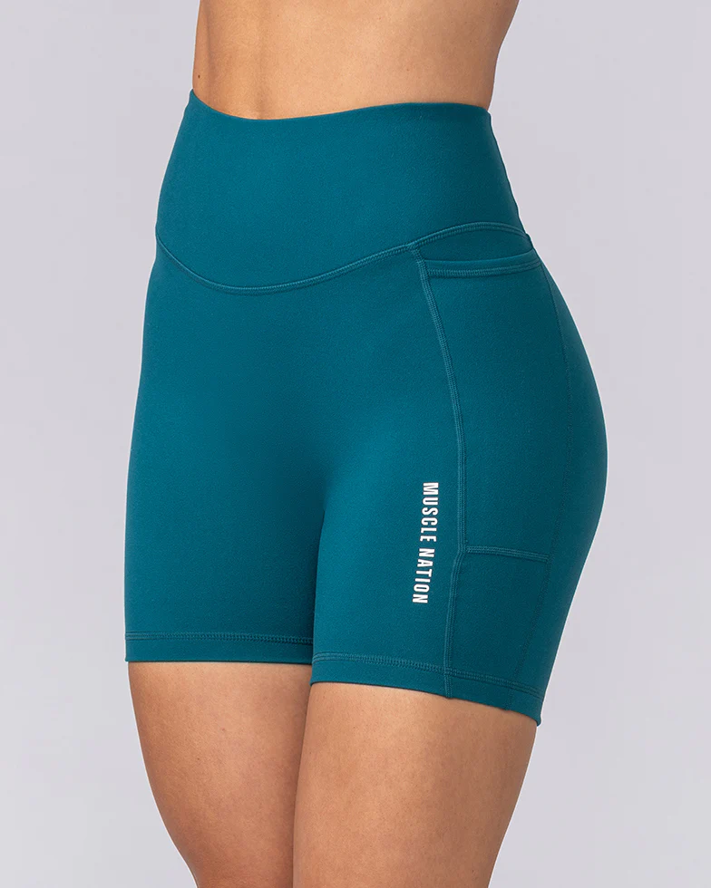 Everyday Pocket Bike Shorts - Deep Teal - Image 2
