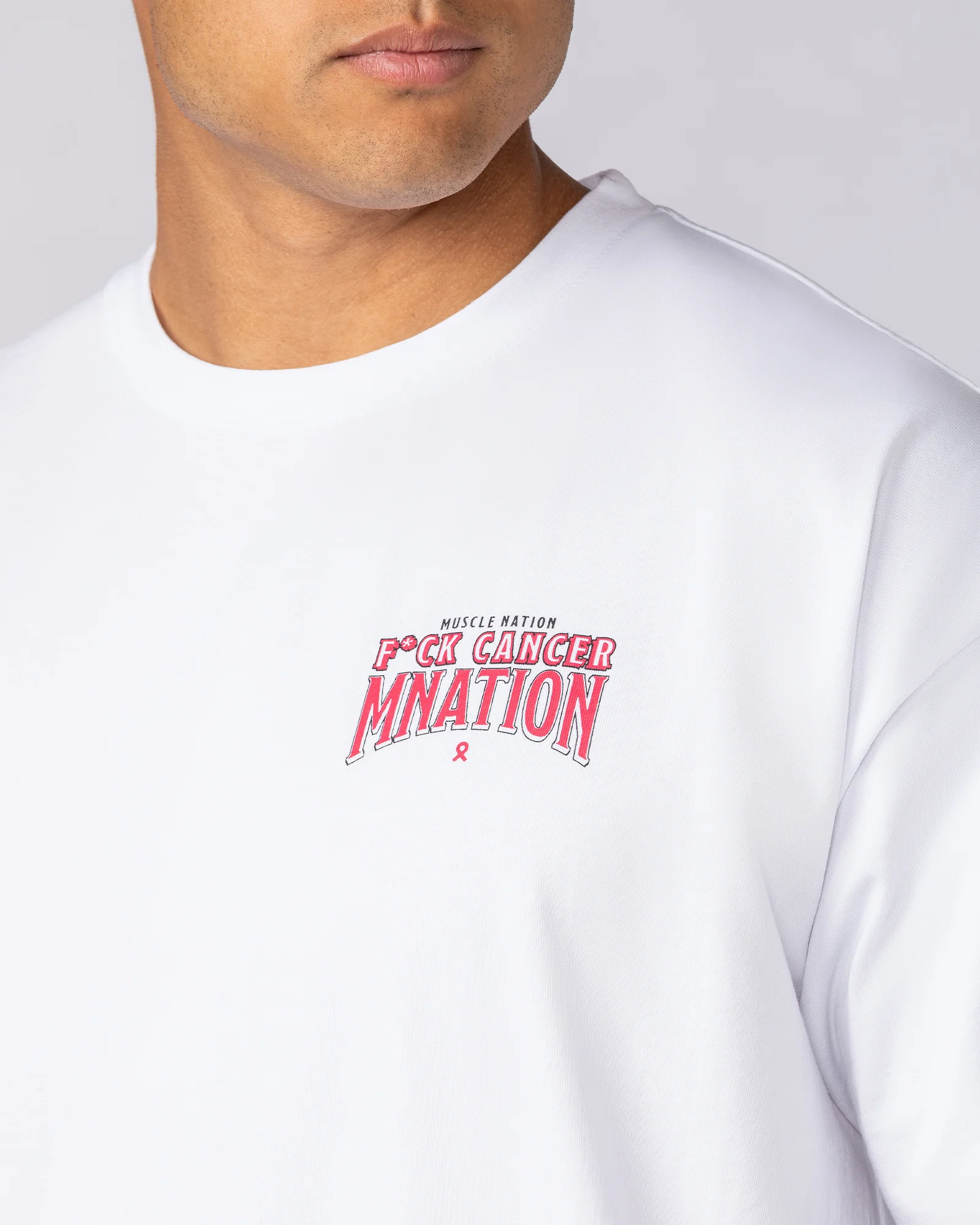 F*ck Cancer Oversized Tee - White - Image 3
