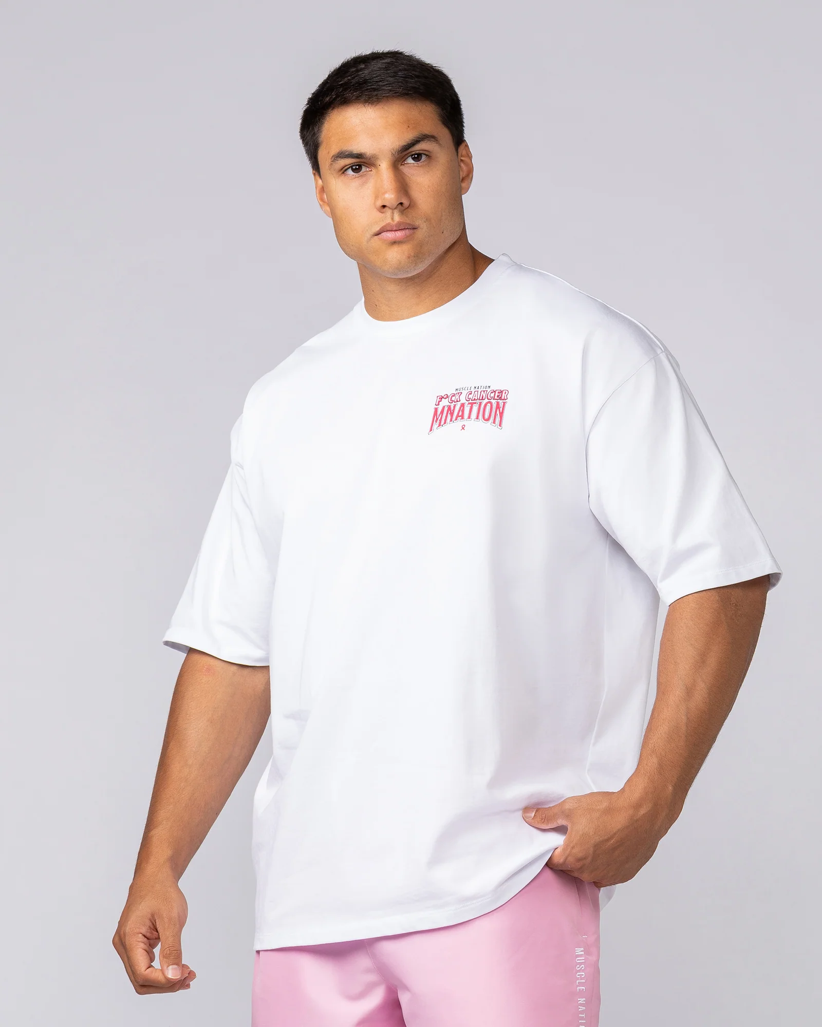 F*ck Cancer Oversized Tee - White - Image 4