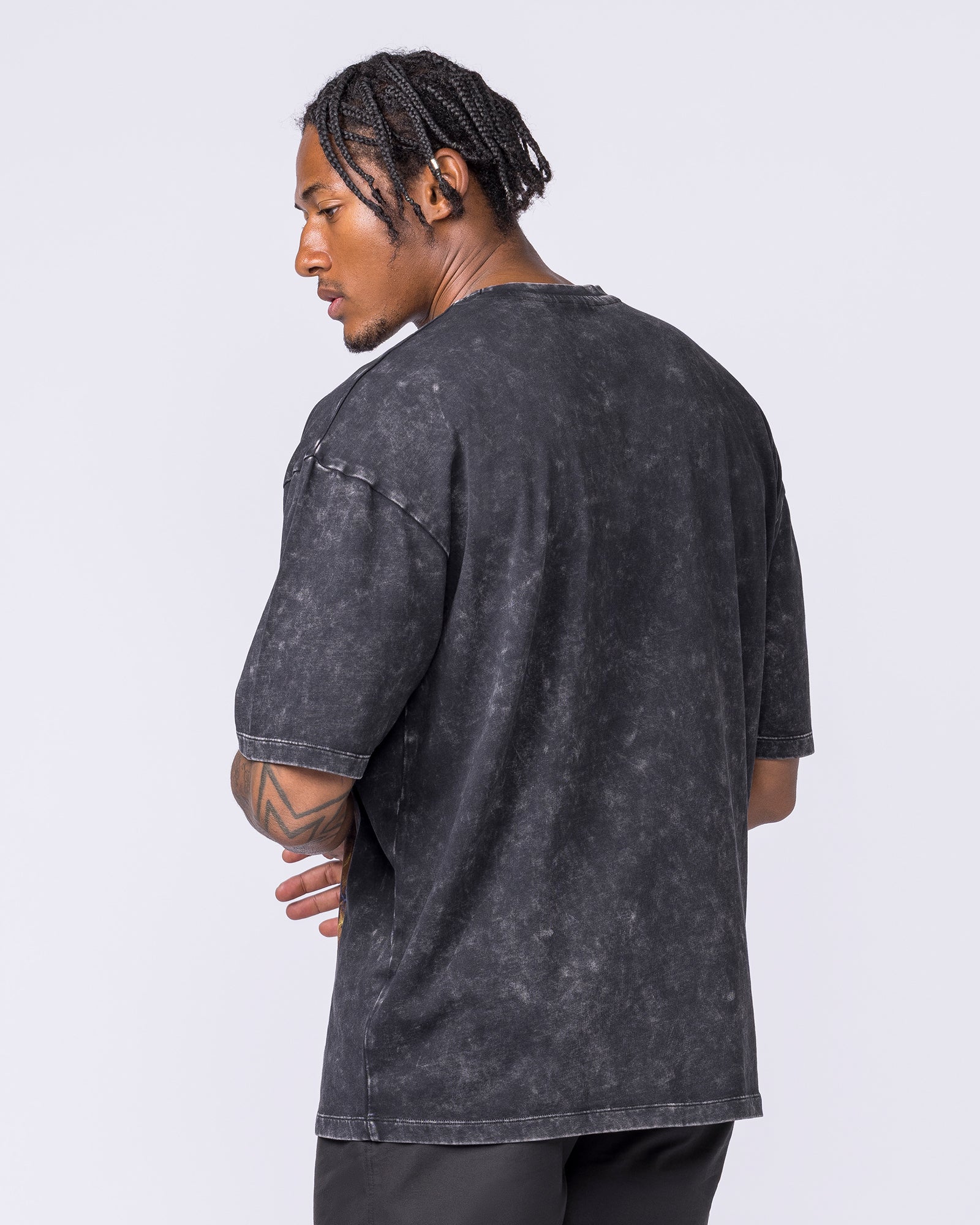Full Throttle Oversized Vintage Tee - Washed Black - Image 2