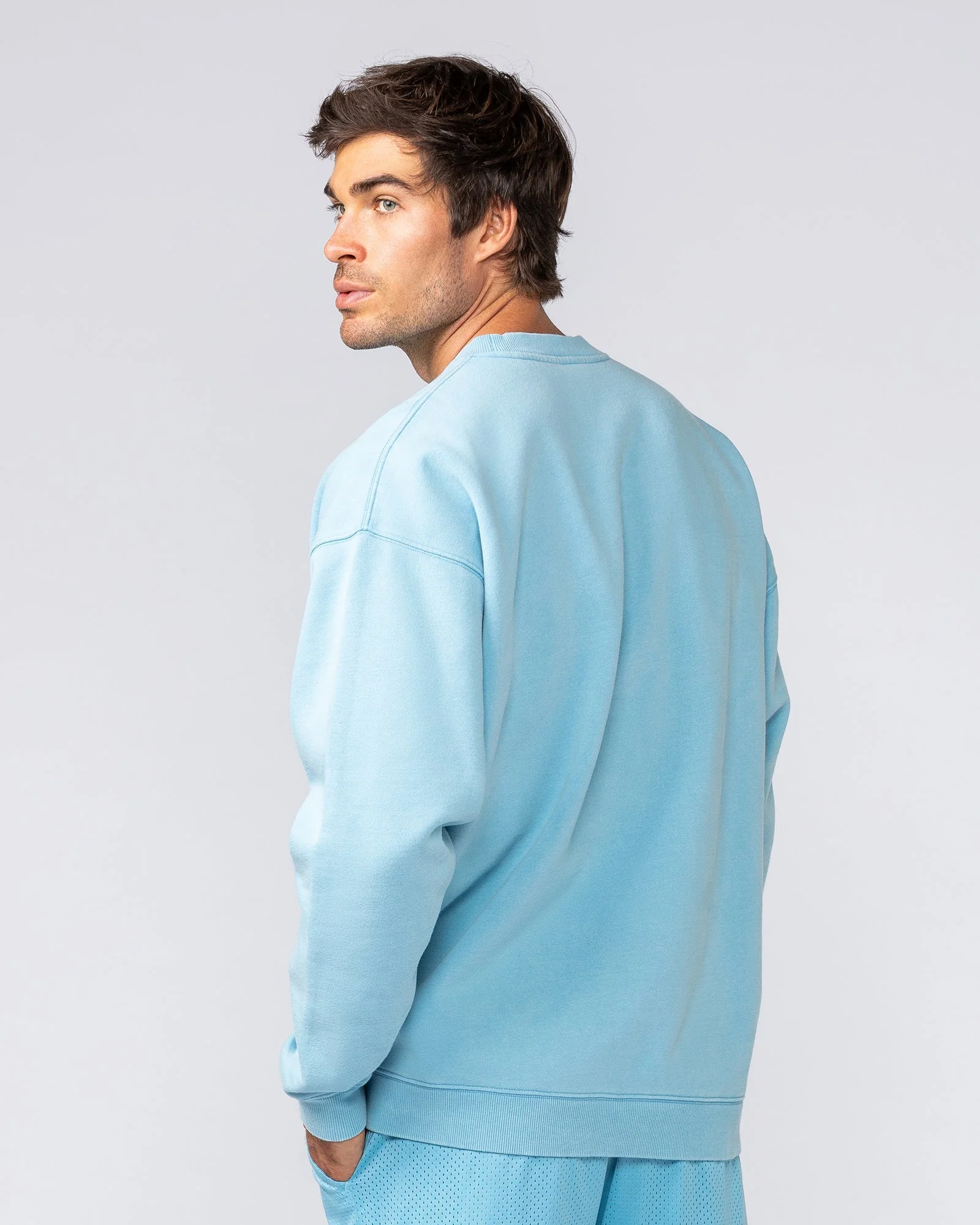 Heritage Crest Crew Pullover - Washed Light Blue - Image 4